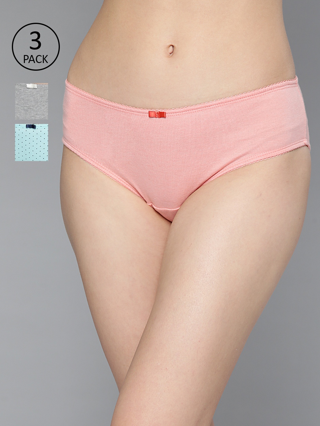 

Mast & Harbour Women Pack of 3 Pure Cotton Hipster Briefs MNH-PRT-HIP-NEW-011, Pink