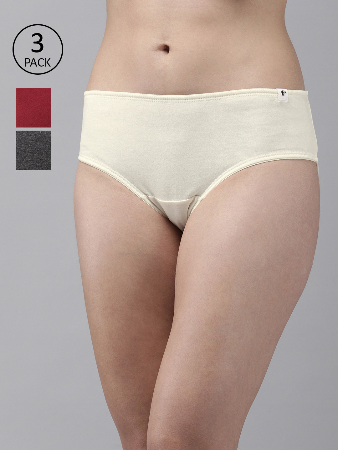 

Roadster Women Pack of 3 Solid Hipster Briefs RDST-SOL-HIP-NEW-004, Off white