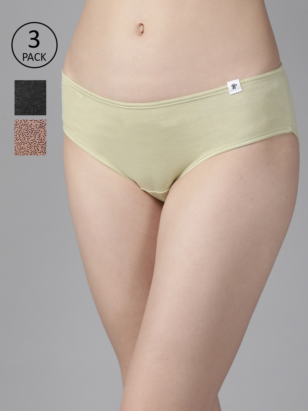 

Roadster Women Pack of 3 Cotton Hipsetr Briefs RDST-PRT-HIP-NEW-007, Charcoal