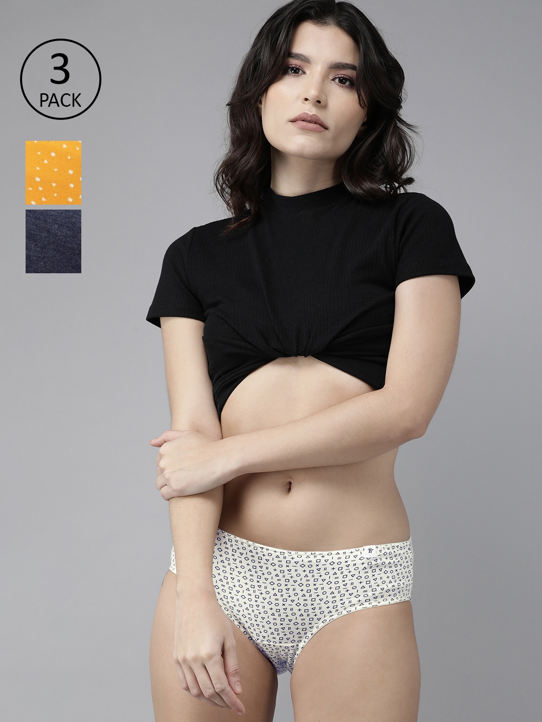 

Roadster Women Pack of 3 Hipster Briefs RDST-PRT-HIP-NEW-006, White
