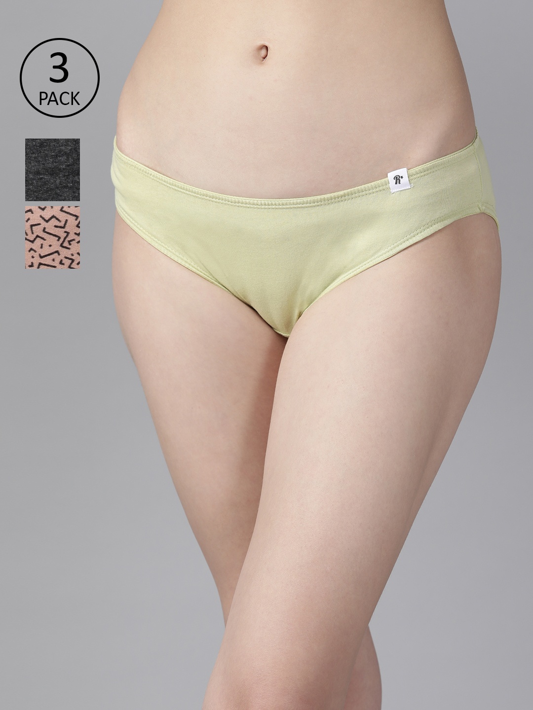 

Roadster Women Pack of 3 Bikini Cotton Briefs RDST-PRT-BIK-NEW-007, Green