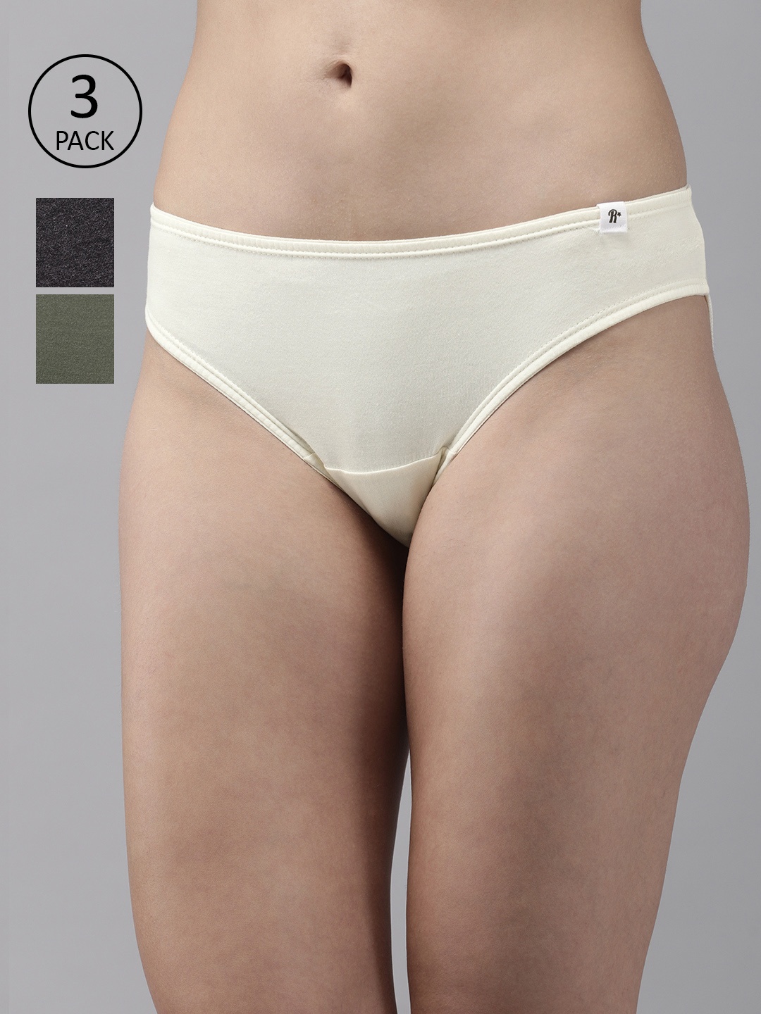 

Roadster Women Pack of 3 Solid Bikini Briefs RDST-SOL-BIK-NEW-006, Off white