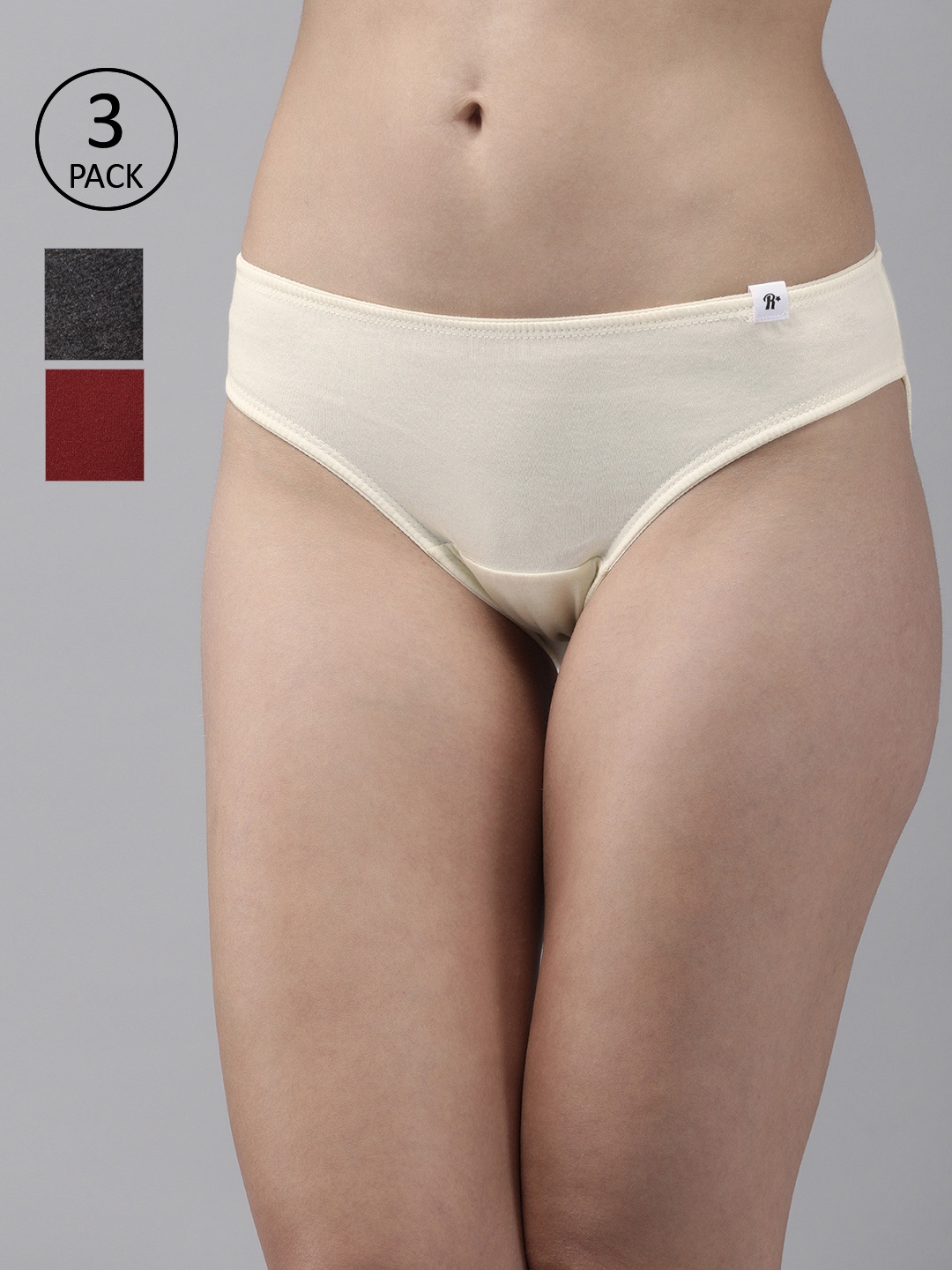 

Roadster Women Pack of 3 Solid Bikini Briefs RDST-SOL-BIK-NEW-004, Off white