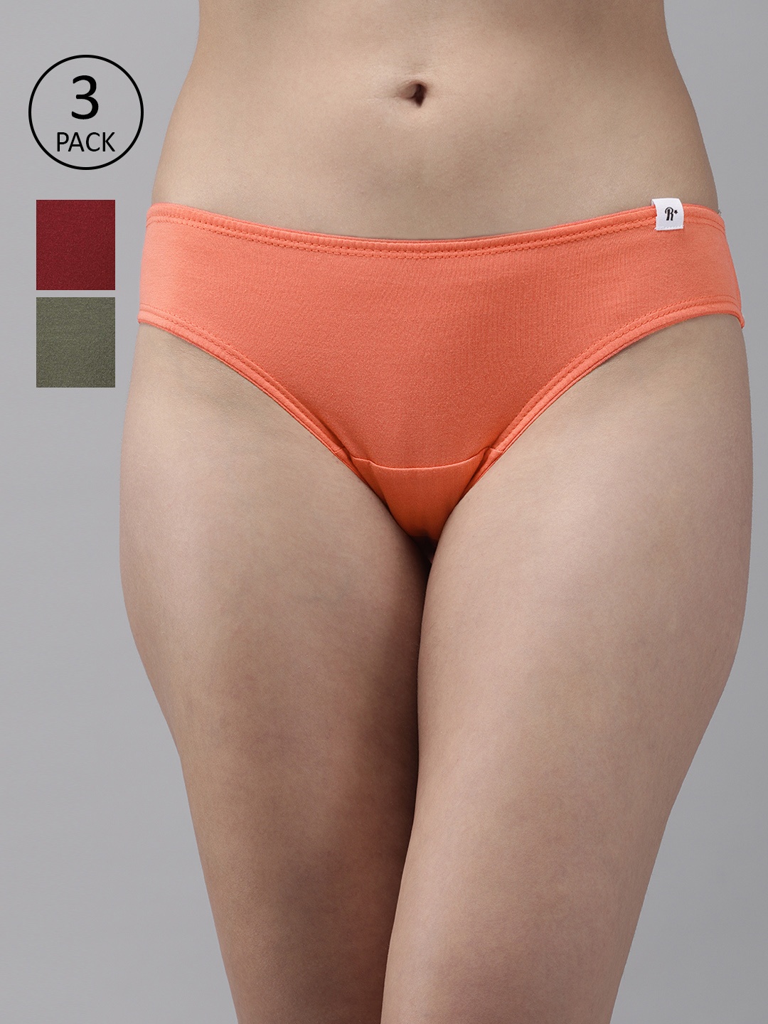 

Roadster Women Pack of 3 Solid Bikini Briefs RDST-SOL-BIK-NEW-005, Coral