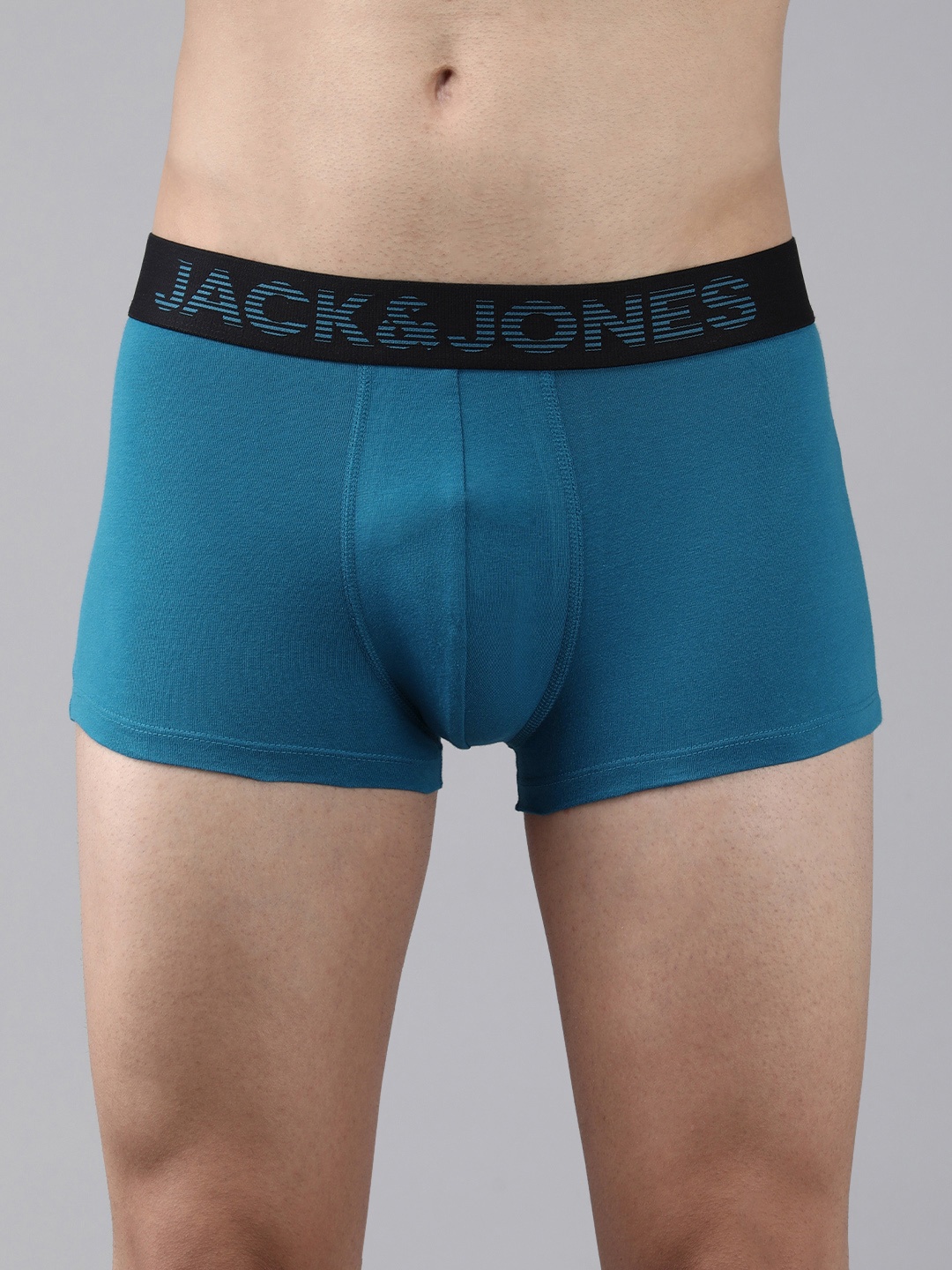 

Jack & Jones Men Blue & Black Colourblocked Trunk 1036691012