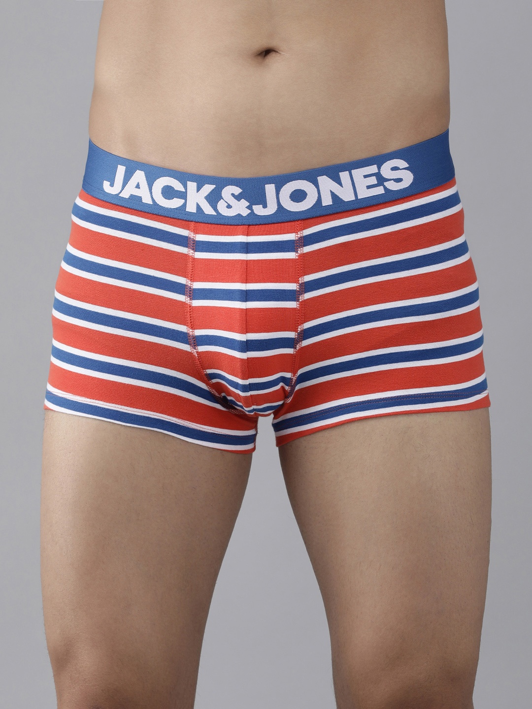 

Jack & Jones Men Red And Blue Striped Trunk 1220702001