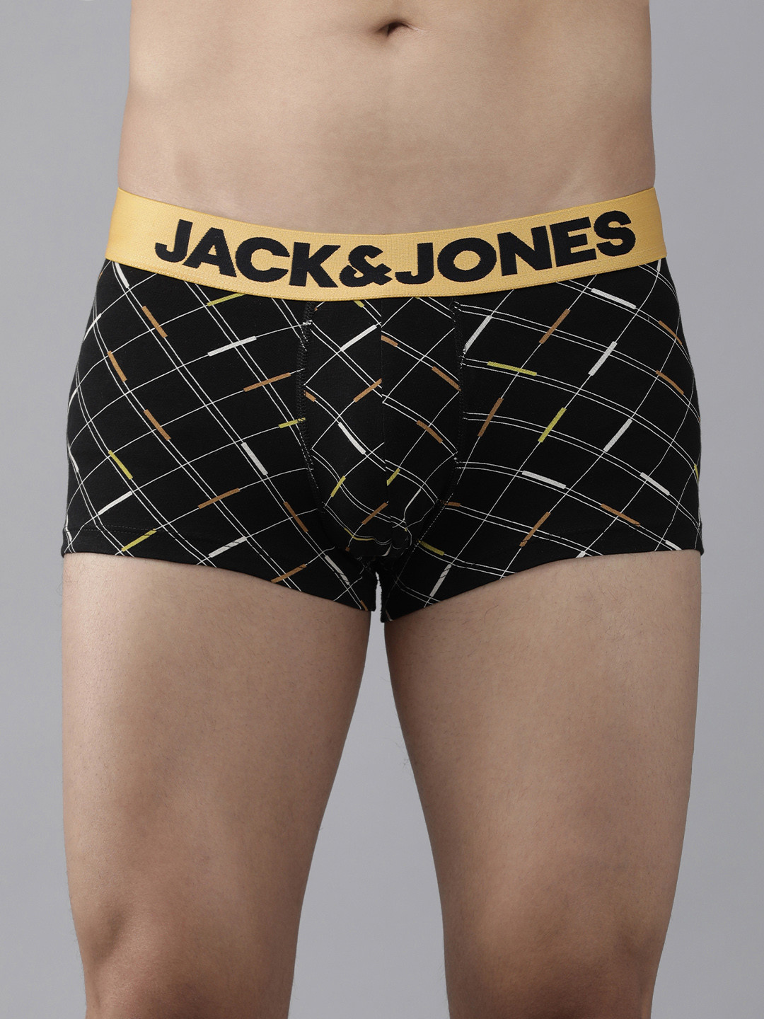 

Jack & Jones Men Black And White Checked Trunk 1220706001