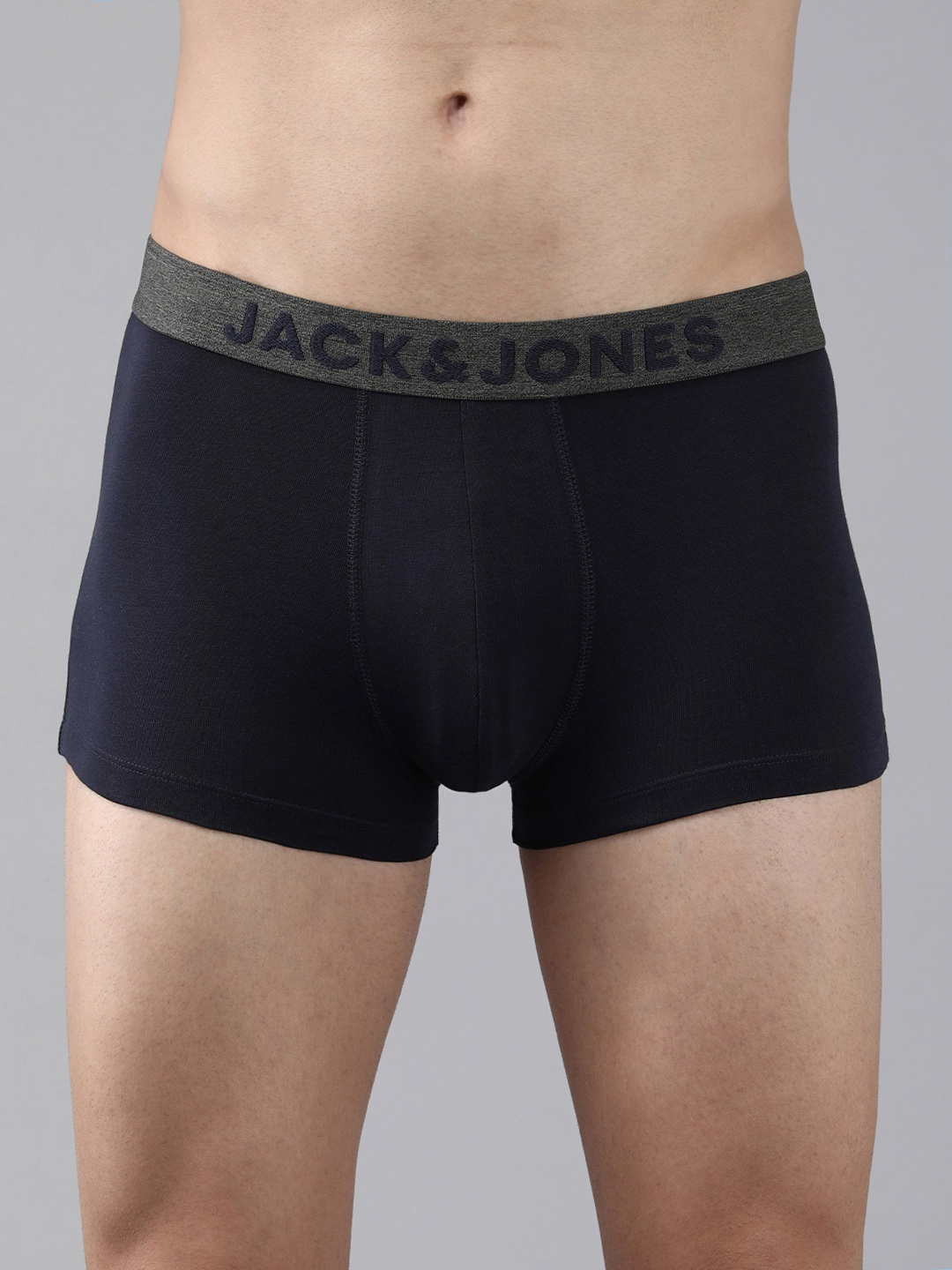 

Jack & Jones Men Blue & Grey Colourblocked Trunk 1916508011