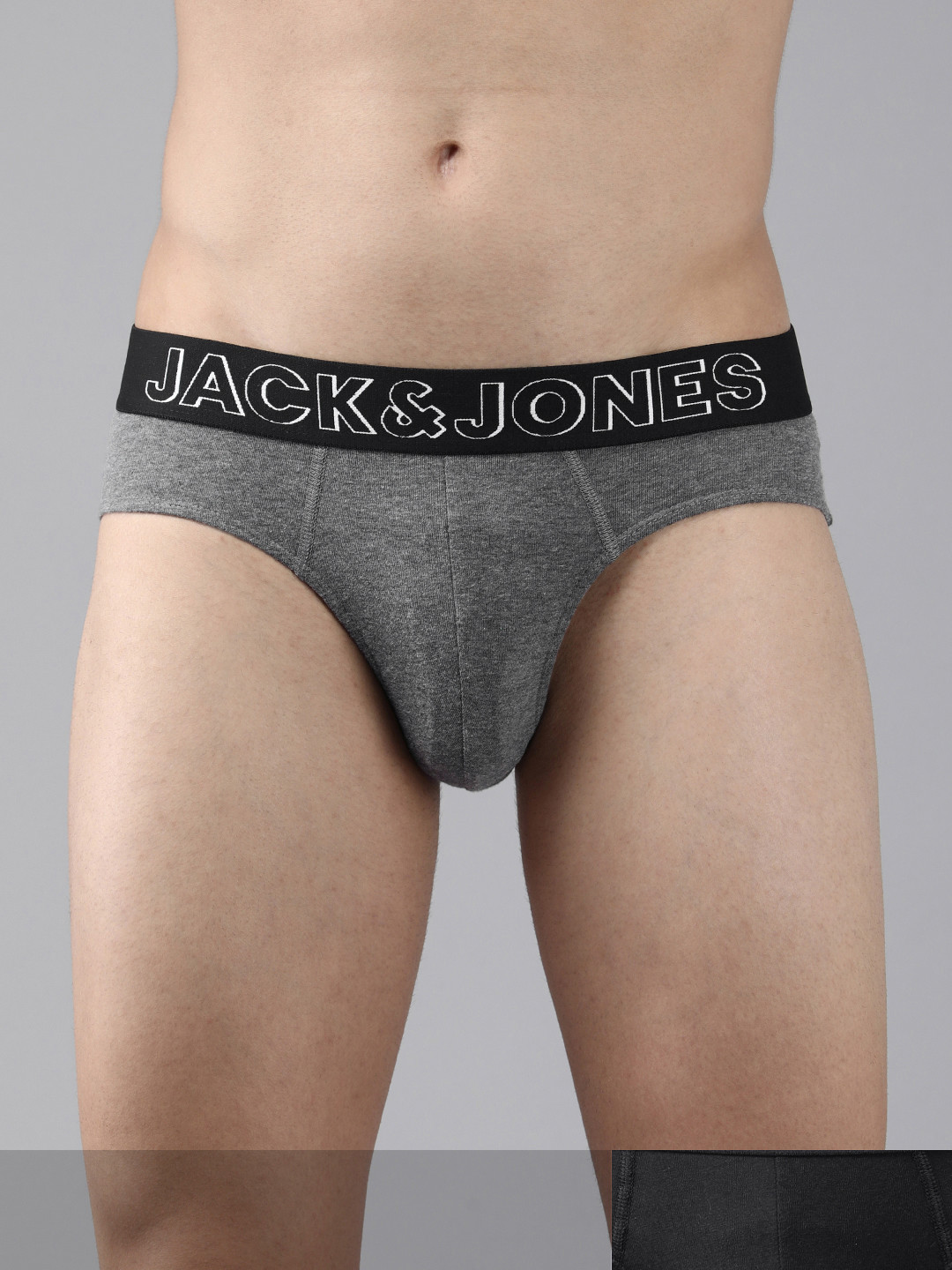 

Jack & Jones Men Pack Of 2 Solid Basic Briefs, Navy blue