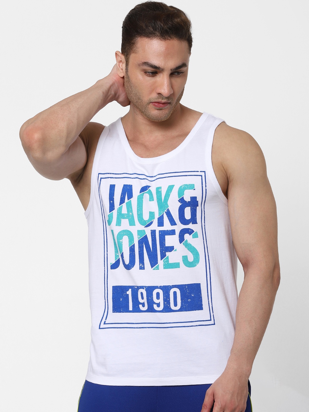 

Jack & Jones Men White Printed Tank Vest