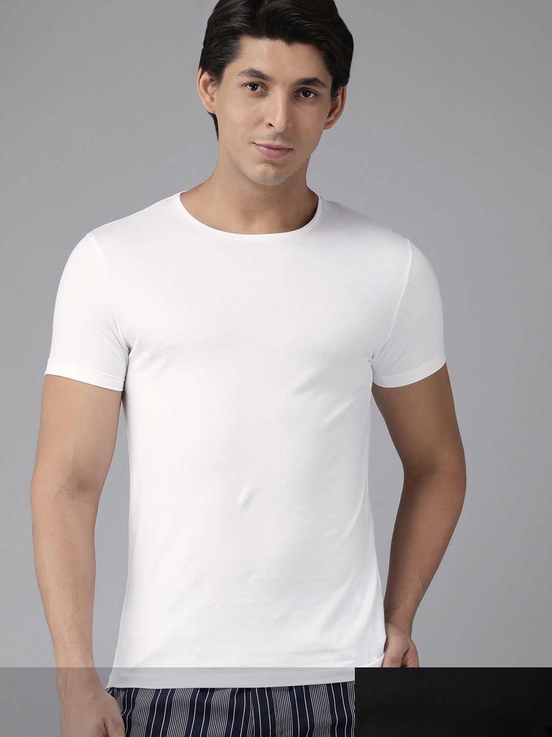 

Jack & Jones Men Pack Of 2 Pure Cotton Lounge T-shirt, Black