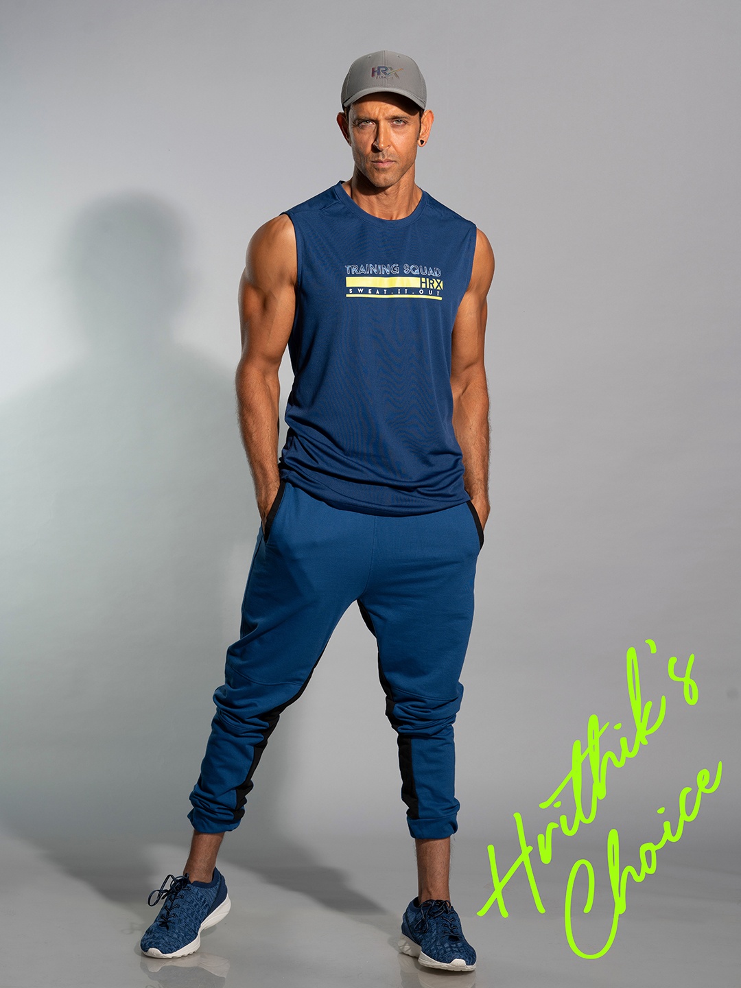

HRX by Hrithik Roshan Unisex Grey Training Holographic print Cap
