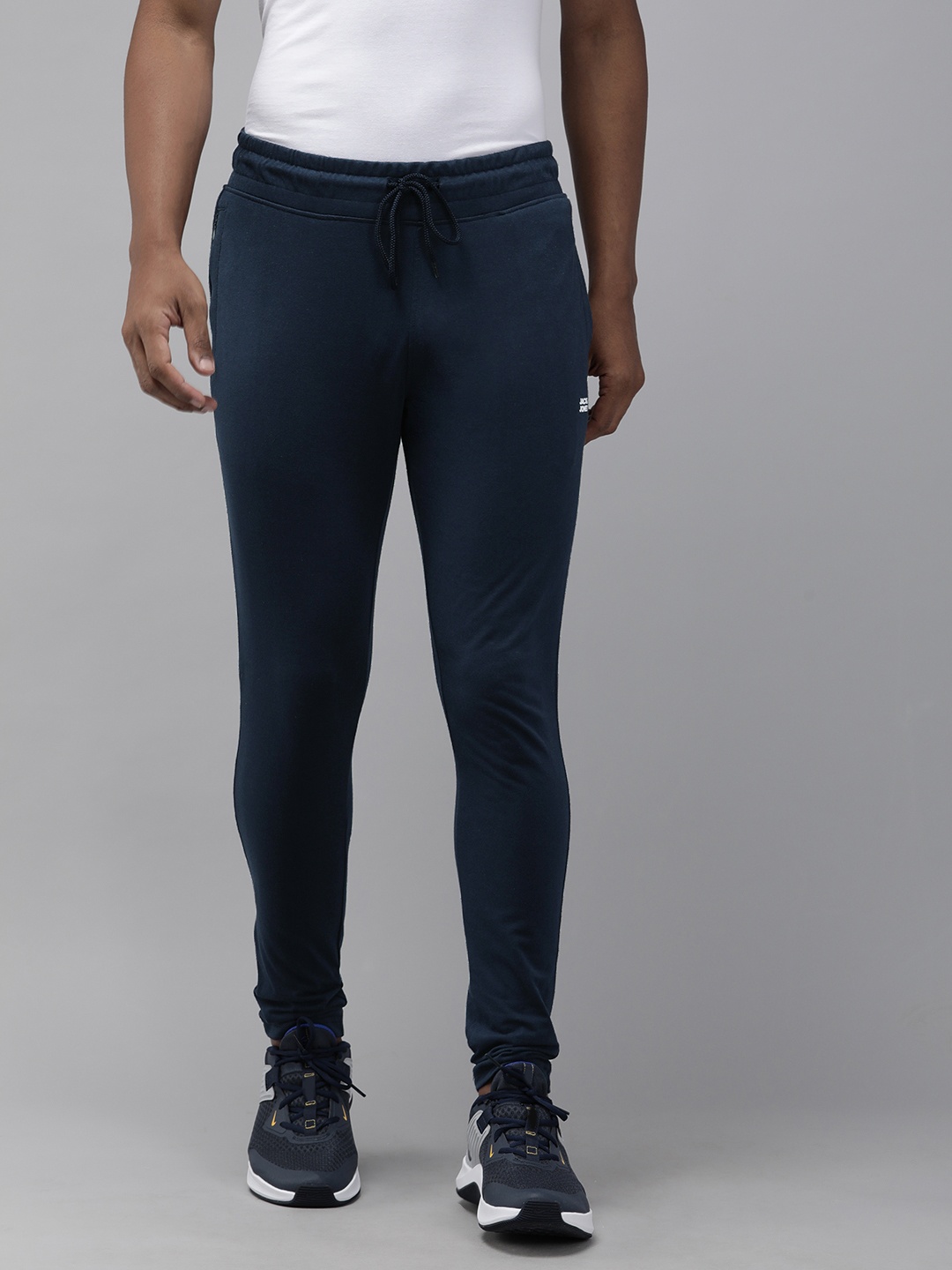 

Jack & Jones Men Navy Blue Solid Track Pants