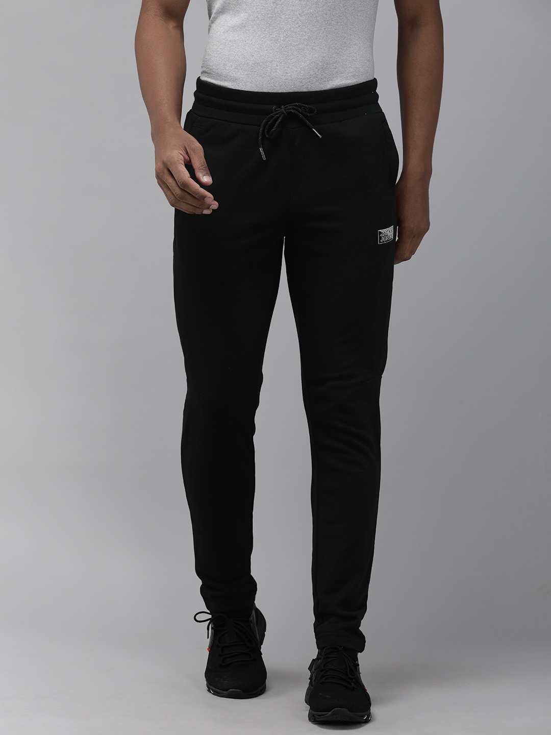 

Jack & Jones Men Black Solid Track Pants