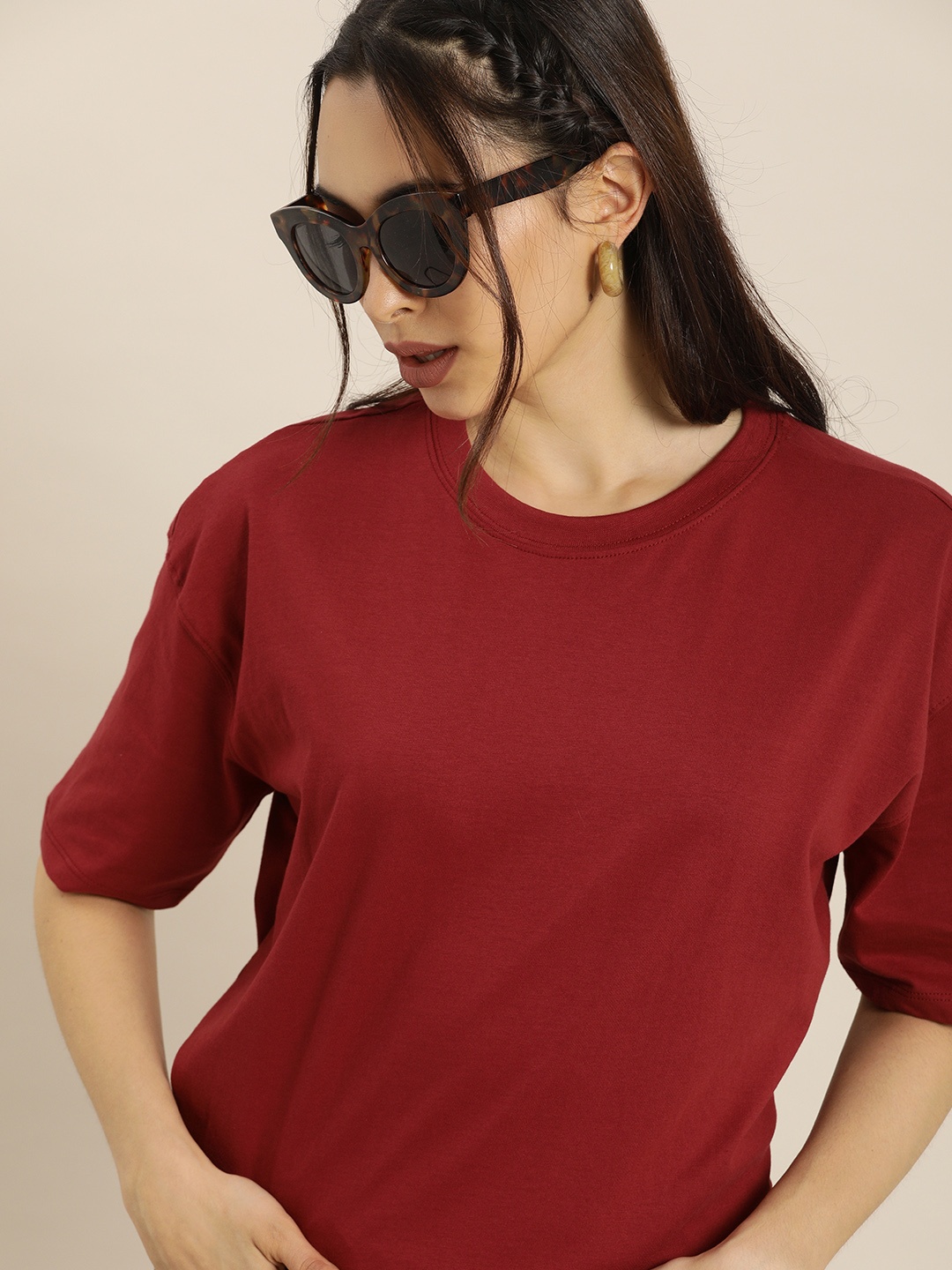 

Moda Rapido Women Red Solid Tshirt