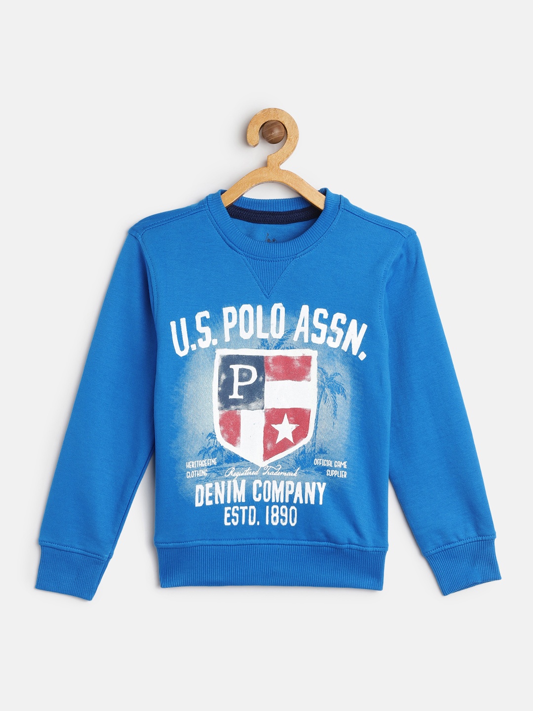 

U S Polo Assn Kids Boys Blue Printed Sweatshirt