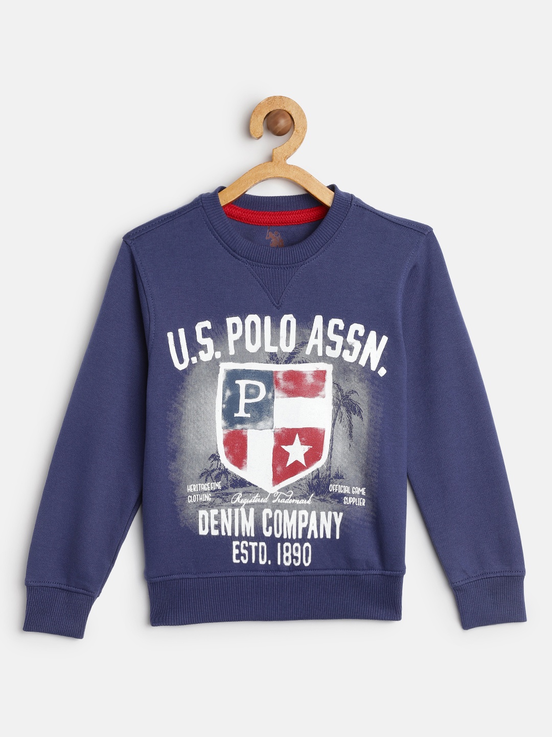 

U S Polo Assn Kids Boys Blue Printed Sweatshirt