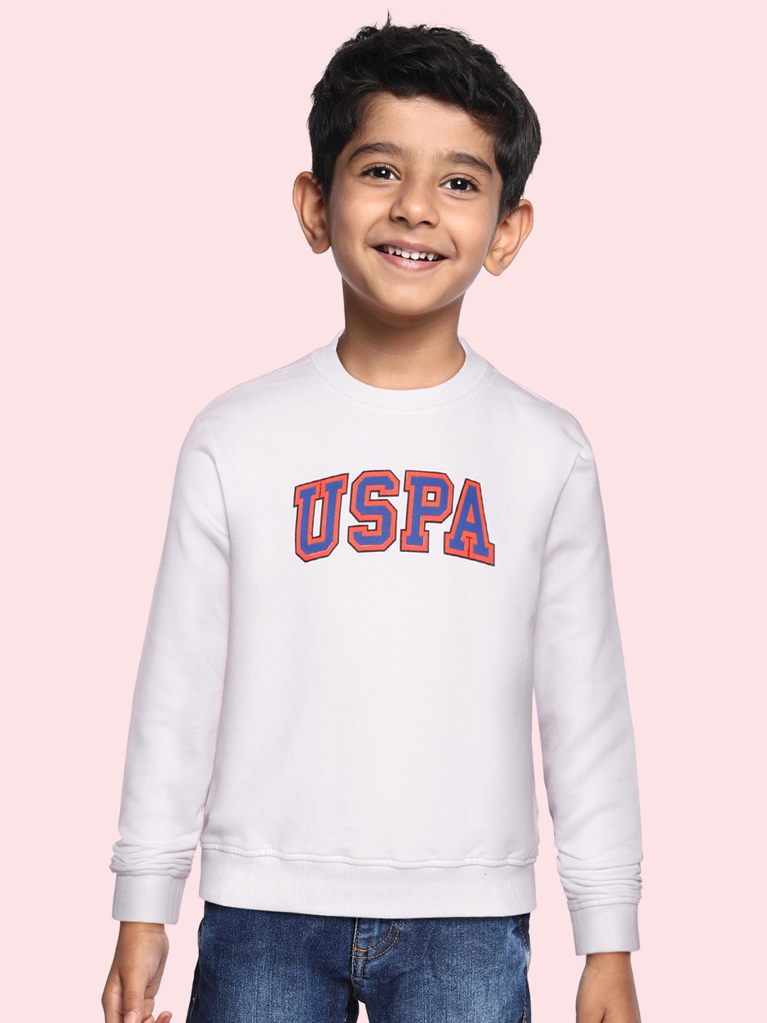 

U.S. Polo Assn. Kids Boys White Pure Cotton Sweatshirt