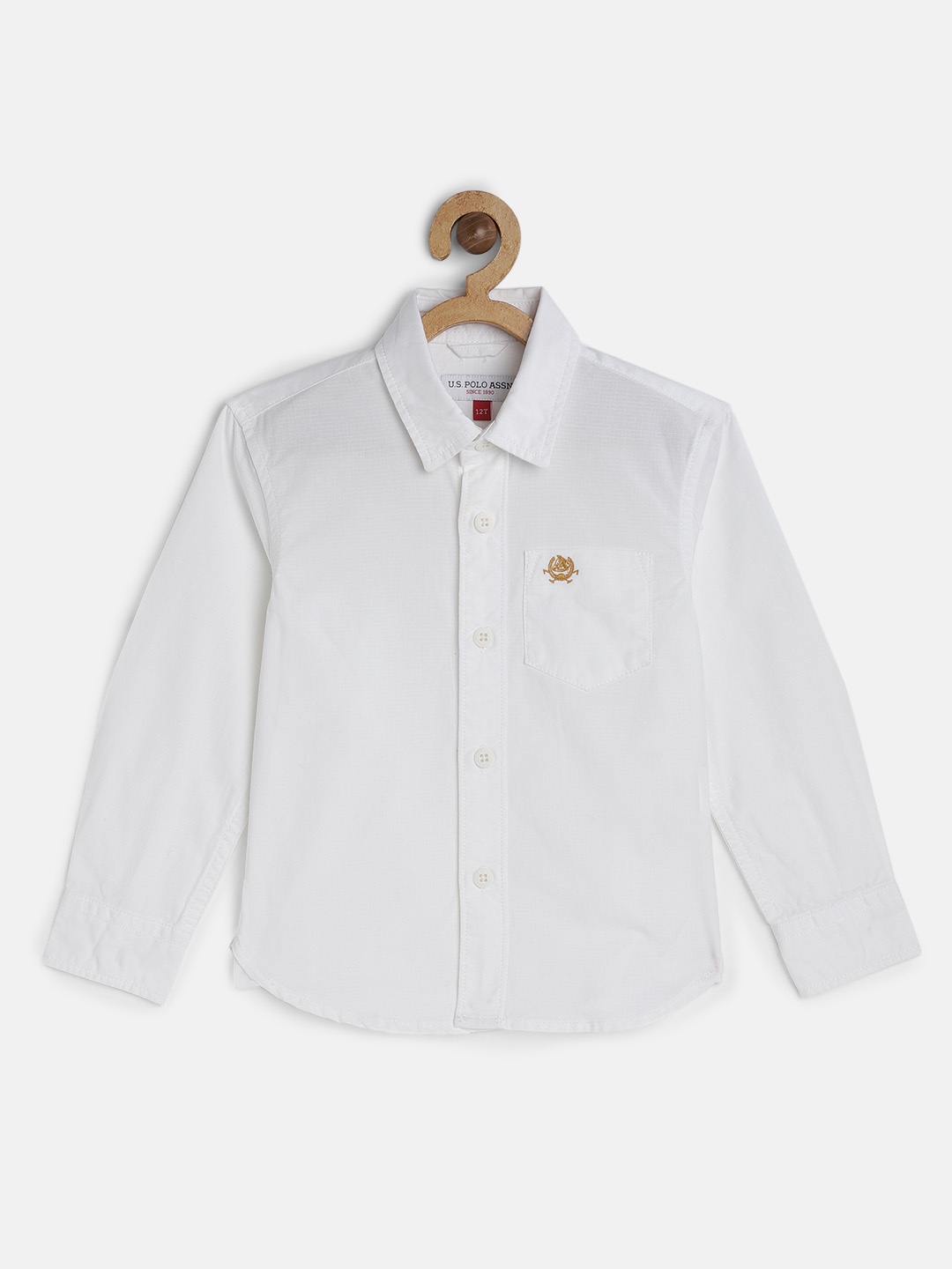 

U.S. Polo Assn. Kids Boys White Pure Cotton Casual Shirt