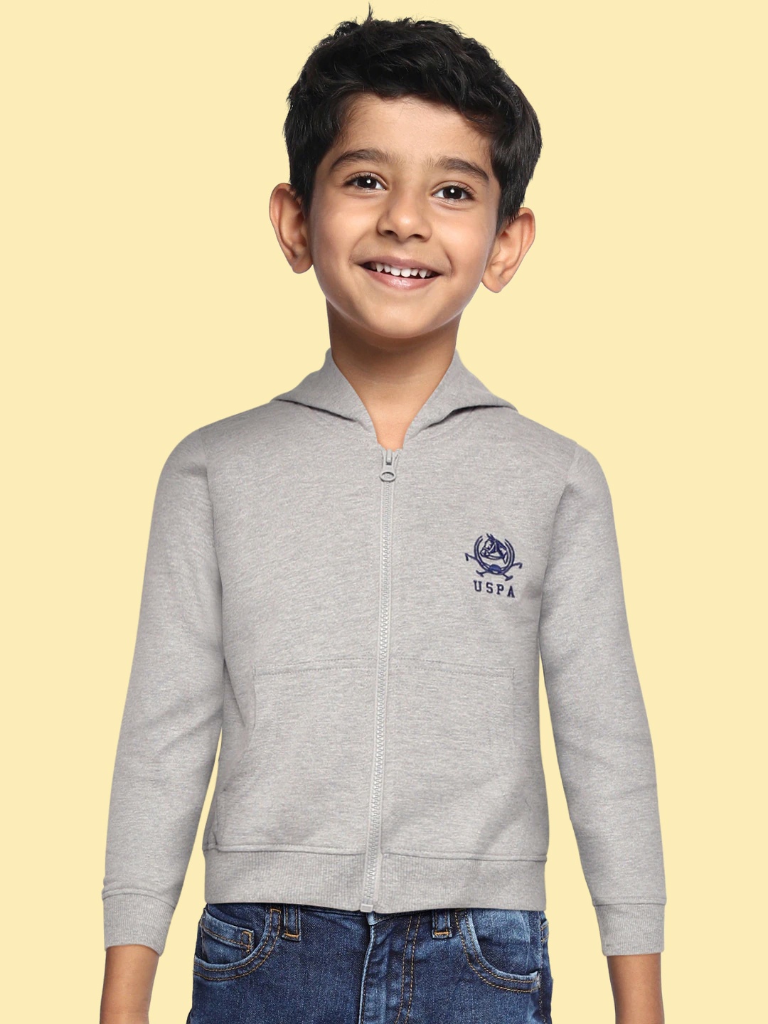 

U.S. Polo Assn. Kids Boys Grey Hooded Sweatshirt