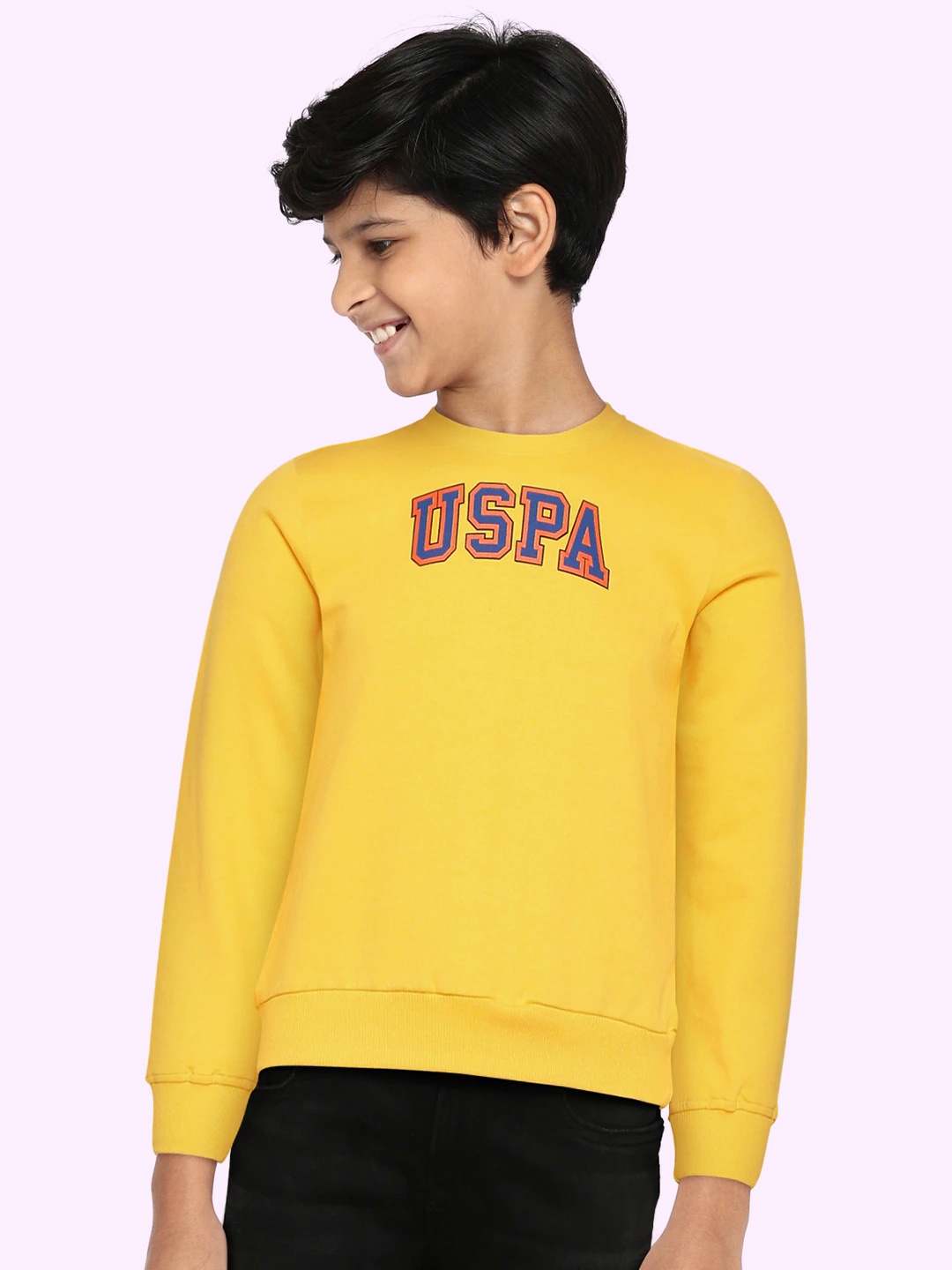 

U.S. Polo Assn. Kids Boys Yellow Pure Cotton Sweatshirt