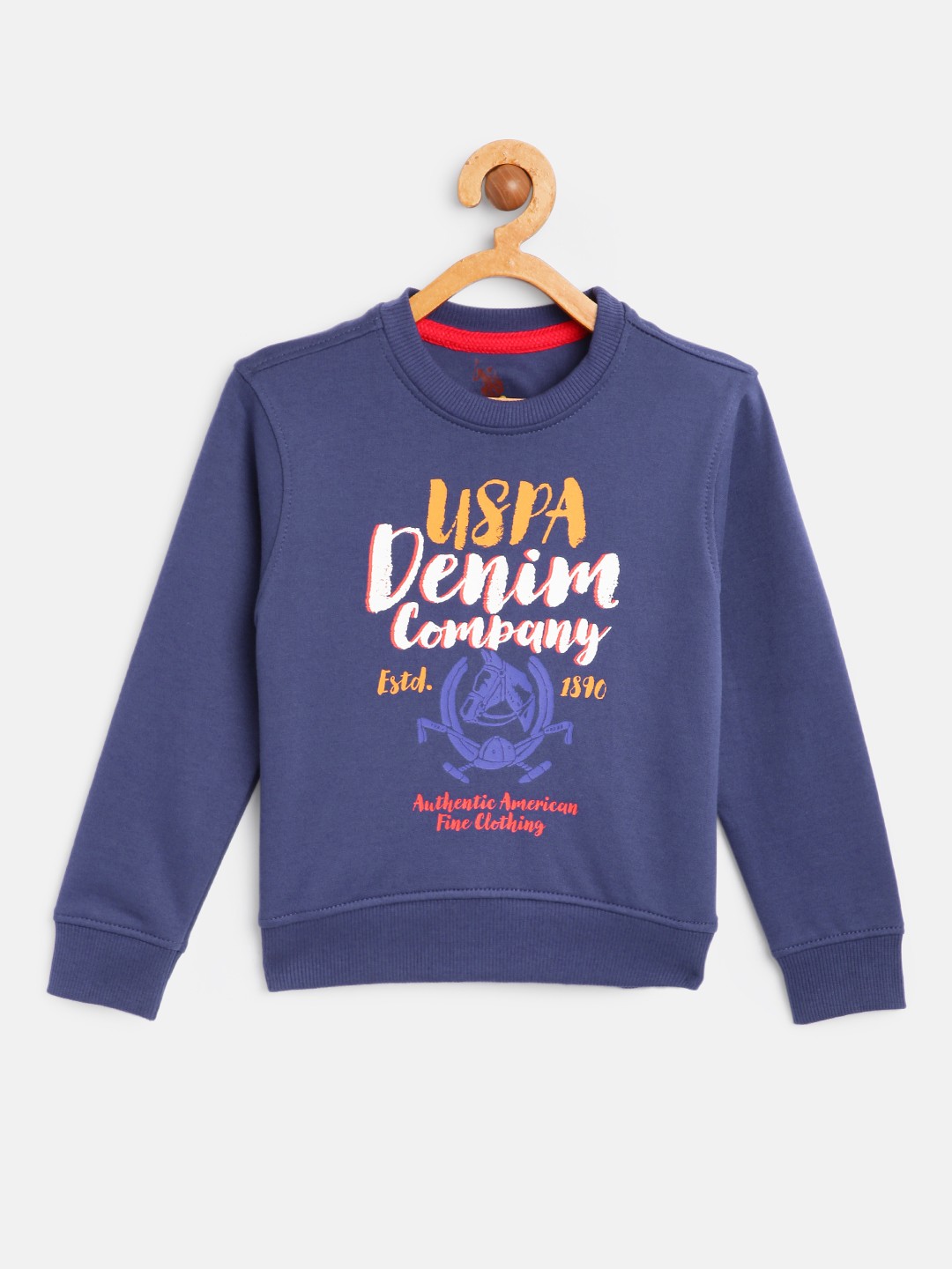 

U S Polo Assn Kids Boys Blue Printed Sweatshirt