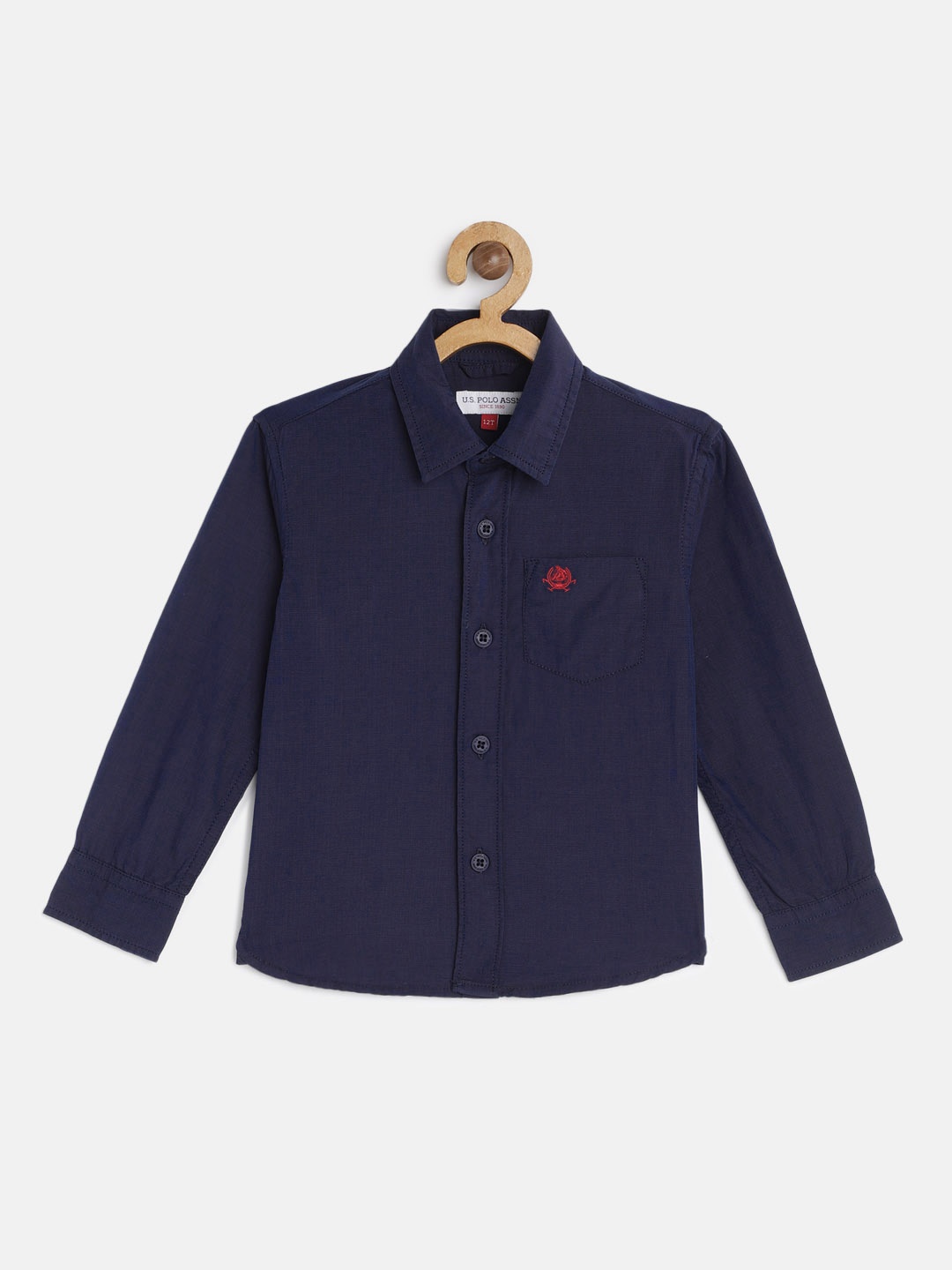

U.S. Polo Assn. Kids Boys Navy Blue Pure Cotton Casual Shirt