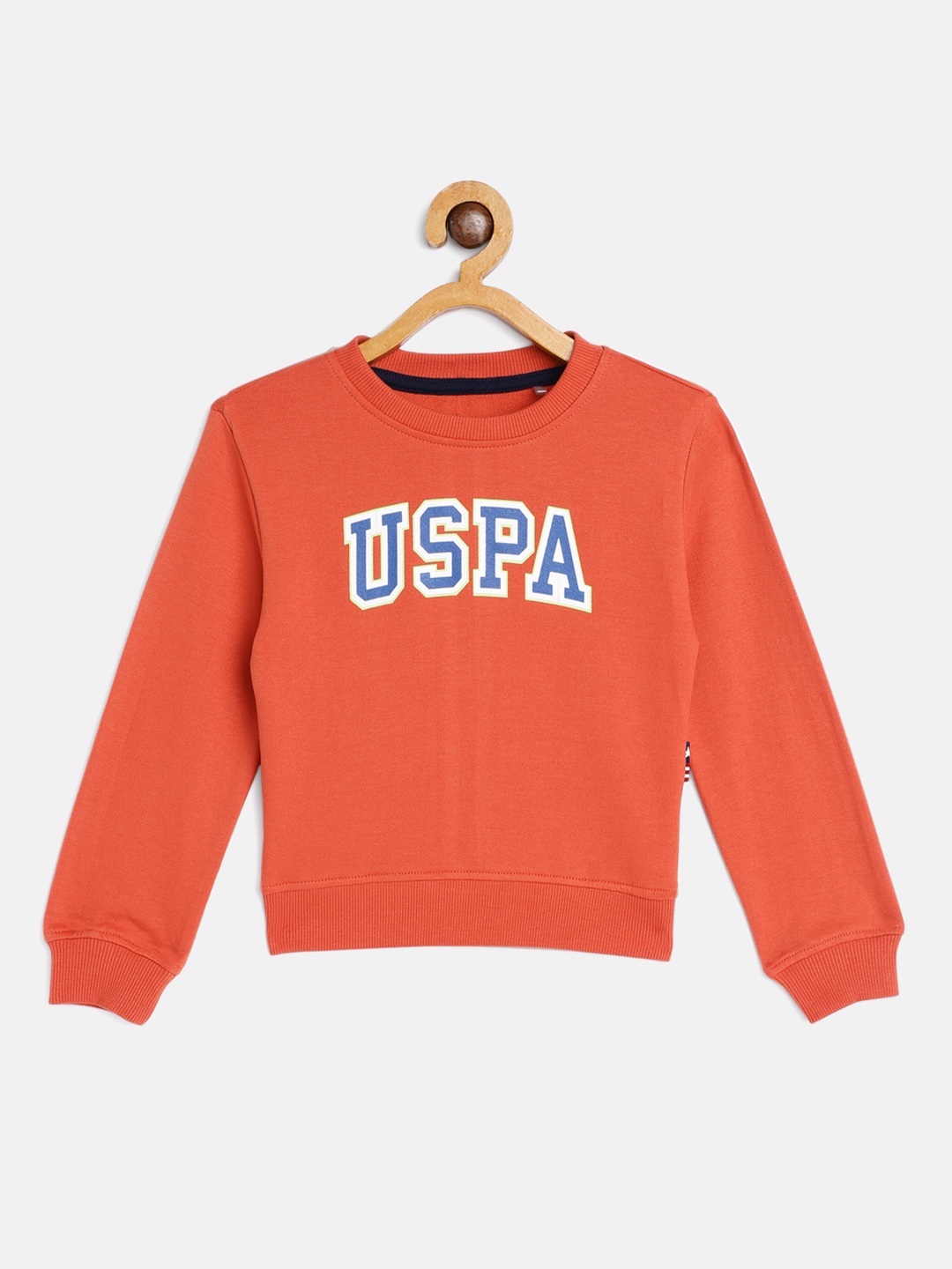 

U.S. Polo Assn. Kids Boys Orange Solid Sweatshirt