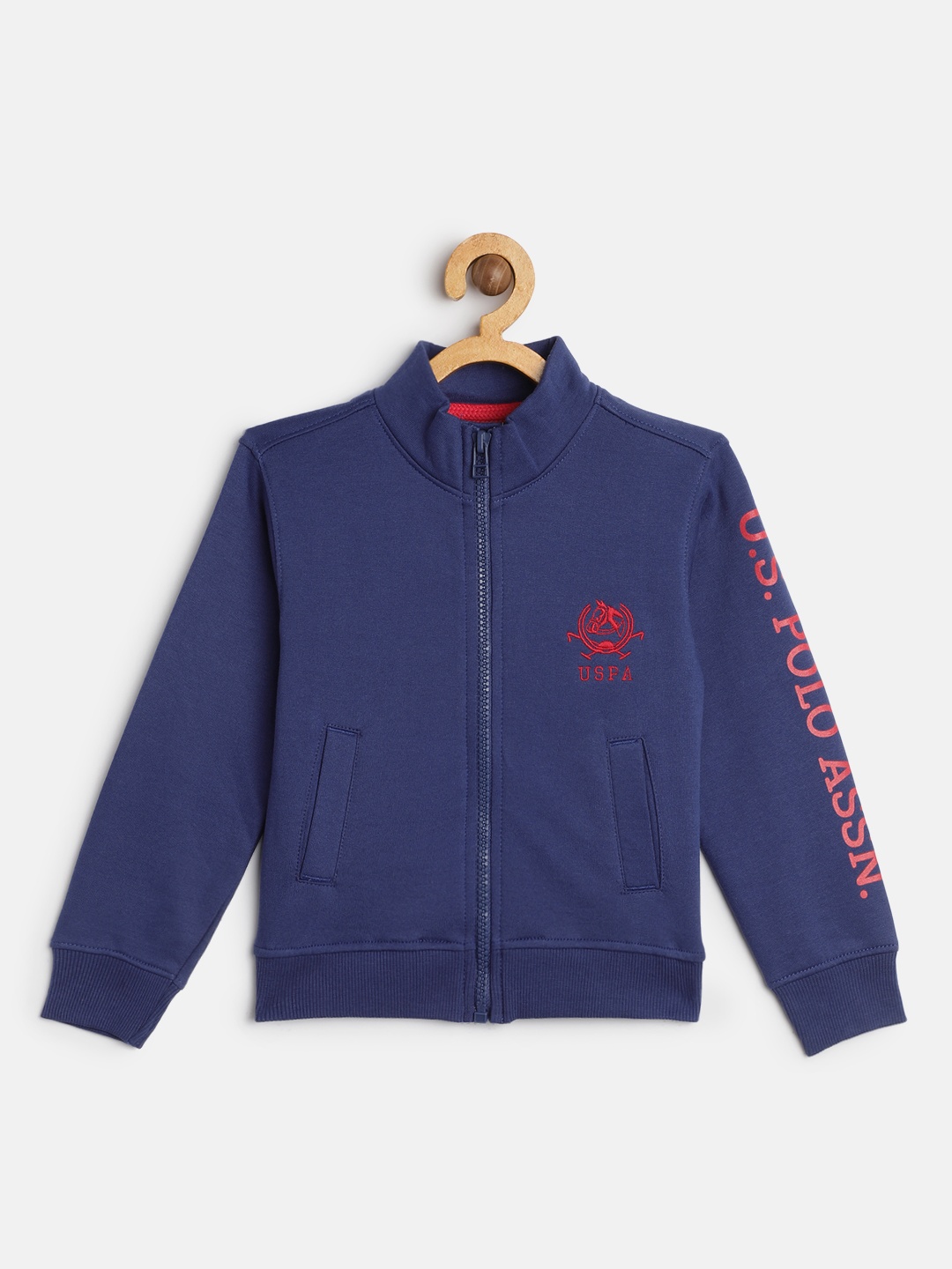

U.S. Polo Assn. Kids Boys Navy Blue Solid Cotton Sweatshirt with Logo Detail