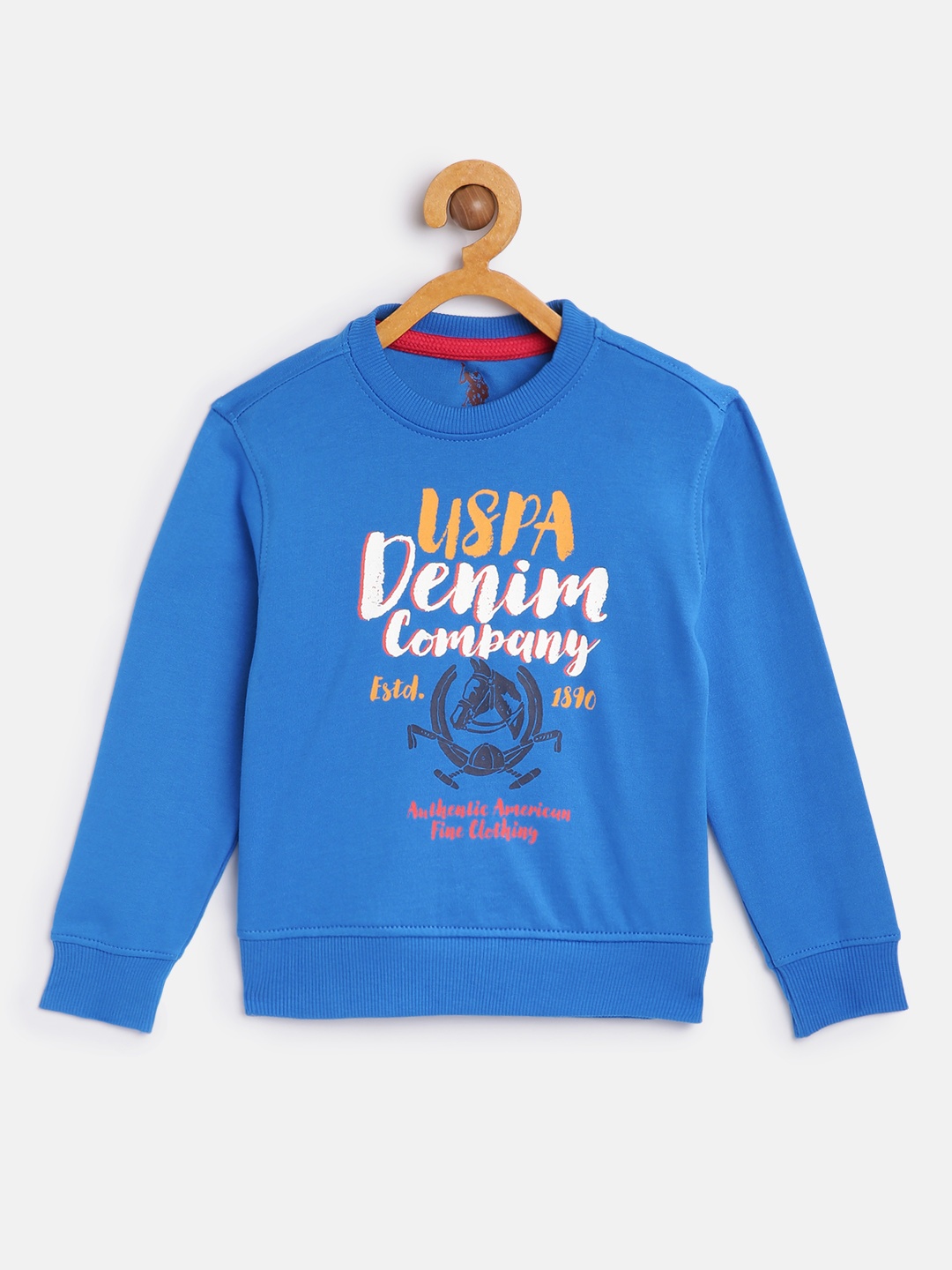

U S Polo Assn Kids Boys Blue Printed Sweatshirt