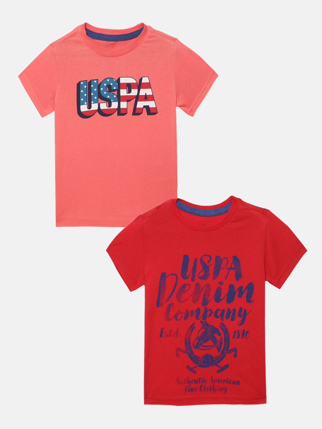 

U.S. Polo Assn. Kids Boys Assorted Pack of 2 Pure Cotton T-shirts