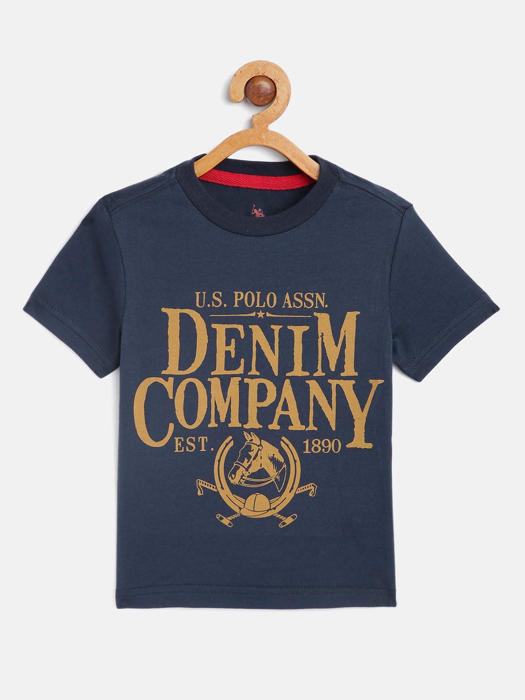 

U S Polo Assn Kids Boys Blue Typography Printed T-shirt