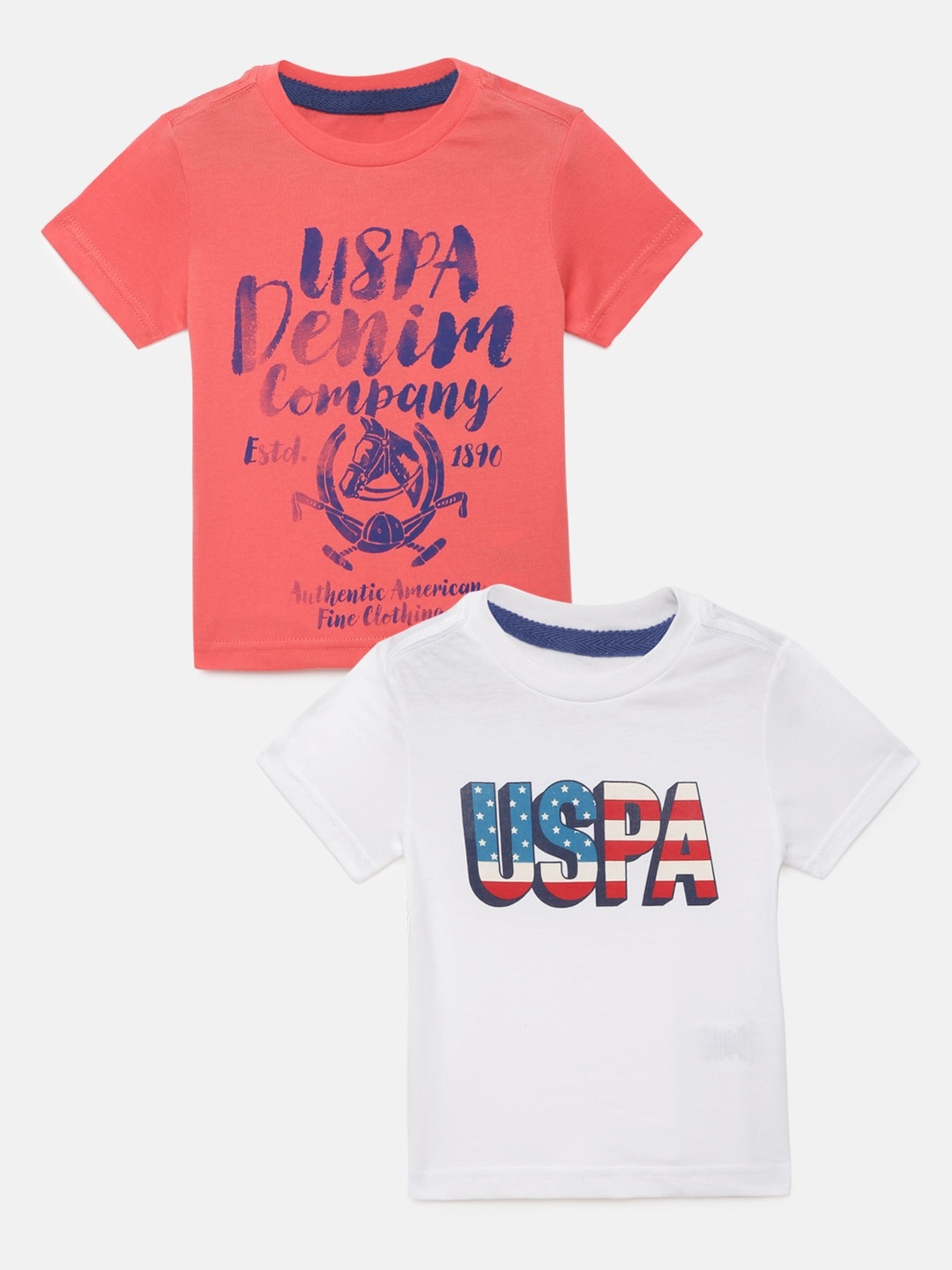 U.S. Polo Assn. Kids Boys Assorted Pack of 2 Pure Cotton T-shirts