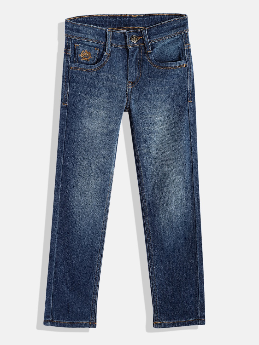 

U.S. Polo Assn. Kids Boys Blue Solid Heavy Fade Stretchable Jeans