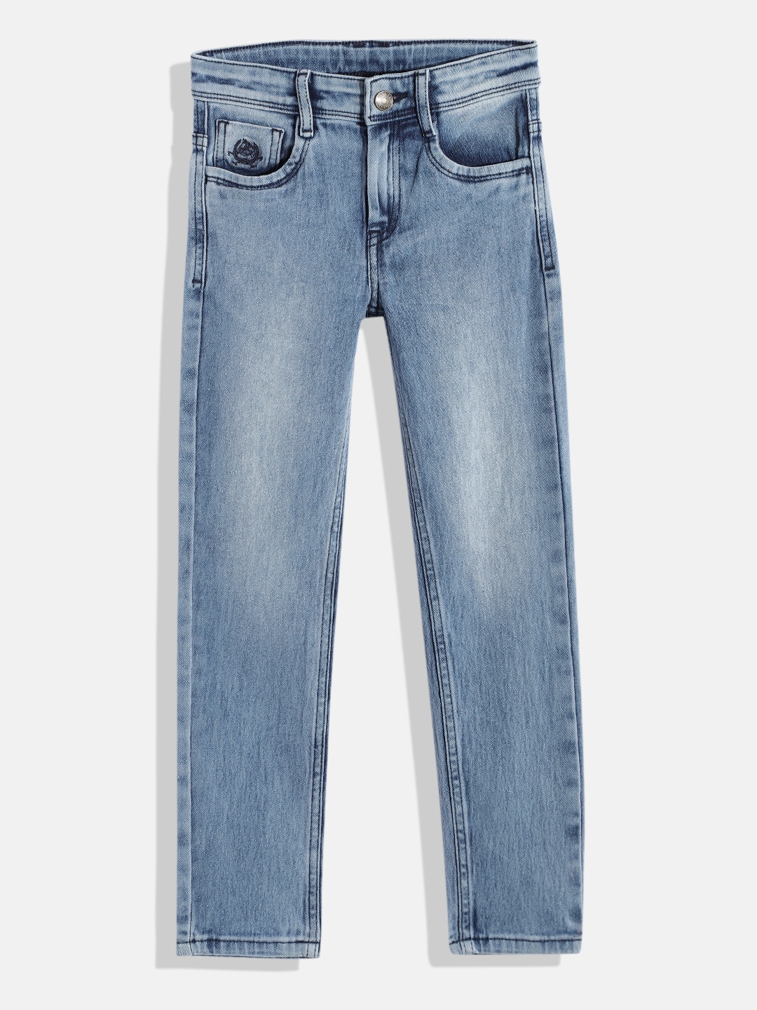 

U.S. Polo Assn. Kids Boys Blue Solid Heavy Fade Stretchable Jeans
