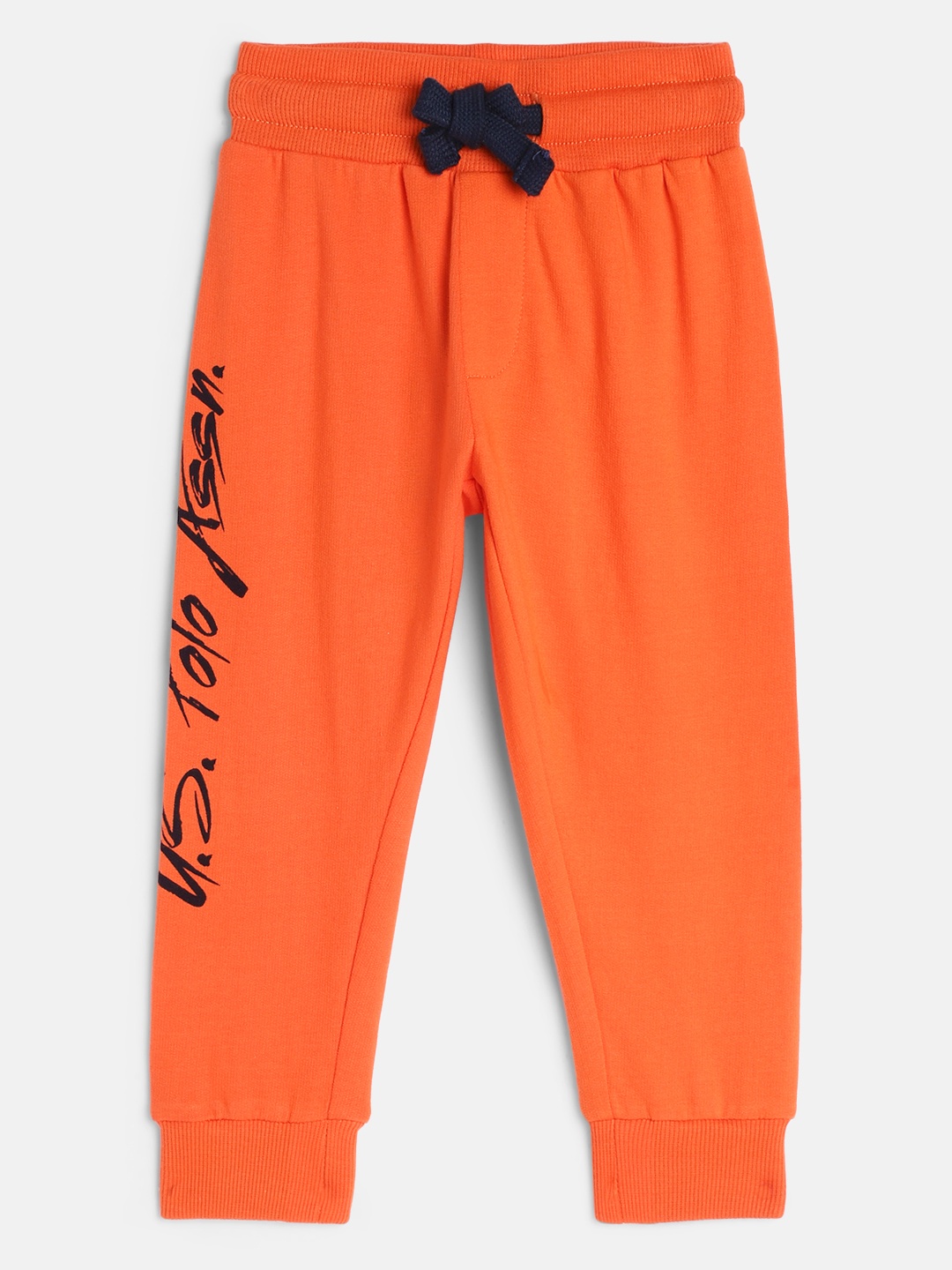 

U.S. Polo Assn. Kids Boys Orange Pure Cotton Regular Fit Joggers