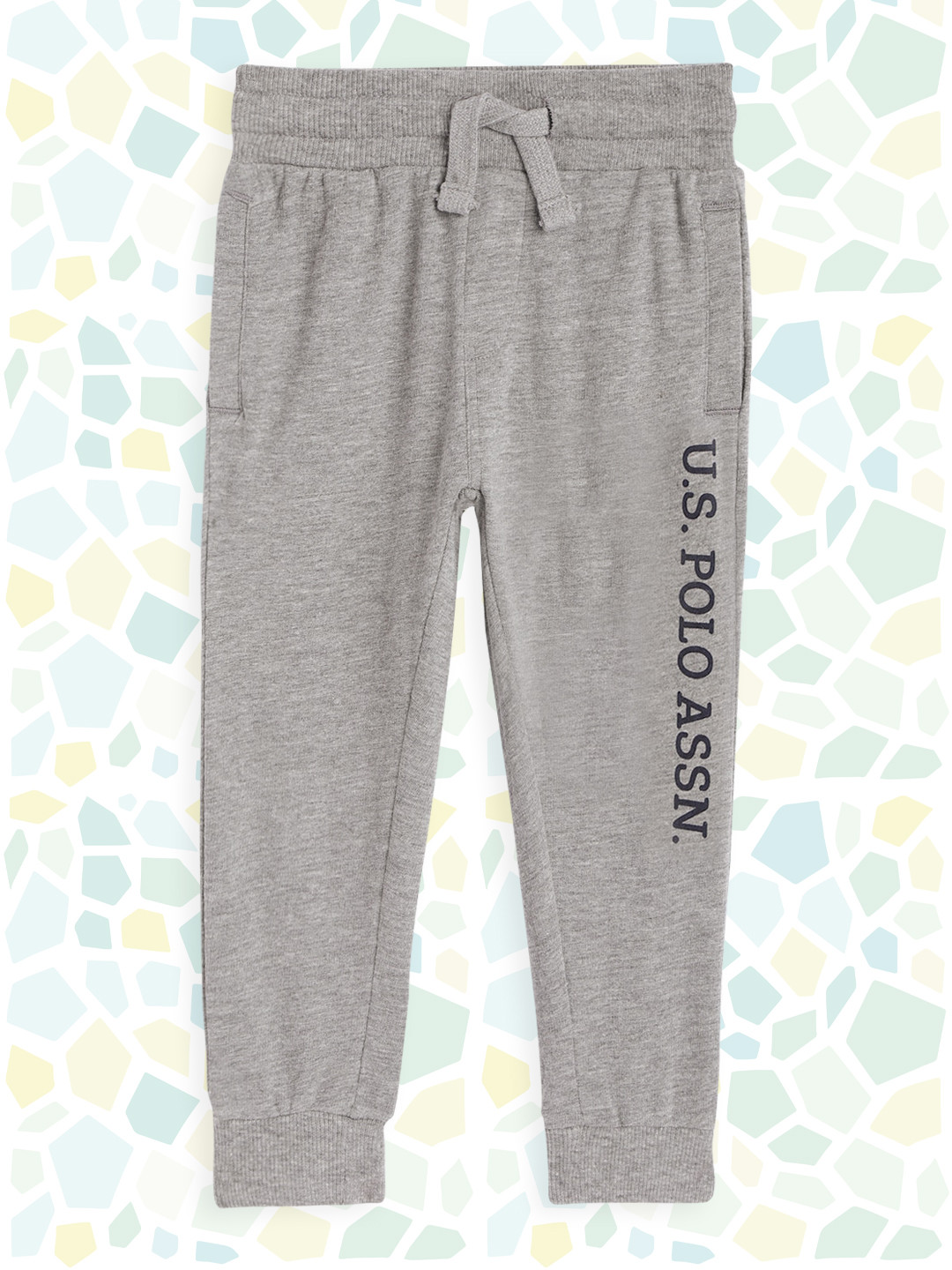 

U.S. Polo Assn. Kids Boys Grey Melange Solid Straight Fit Joggers