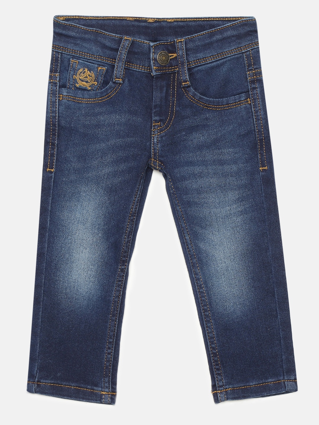 

U.S. Polo Assn. Kids Boys Blue Washed Mid-Rise Stretchable Jeans