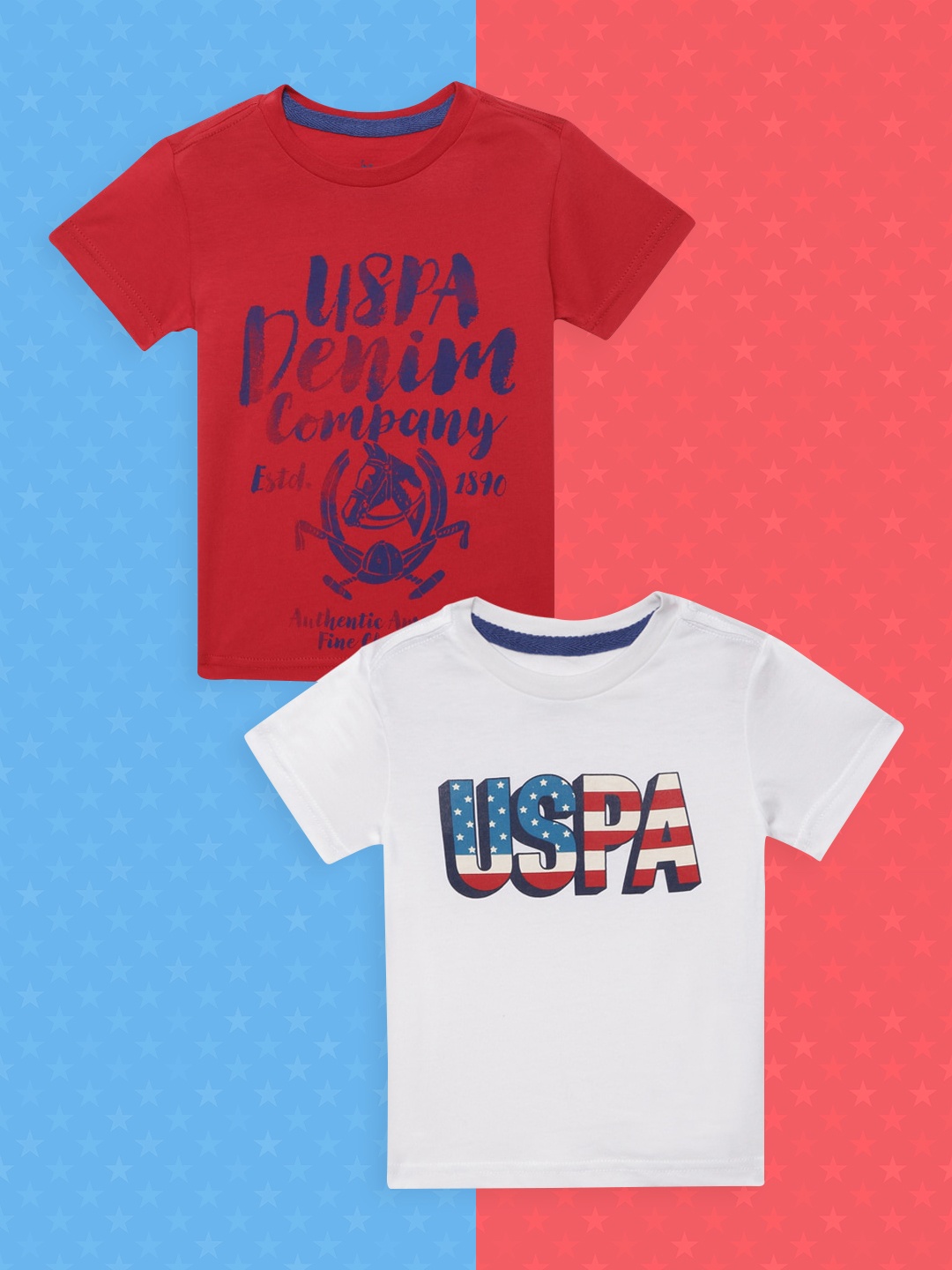 

U.S. Polo Assn. Kids Boys Assorted Pack of 2 Pure Cotton T-shirts