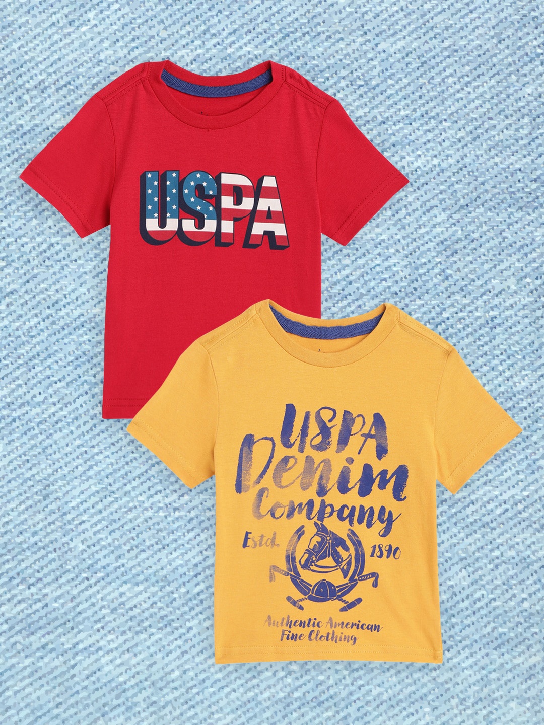 

U.S. Polo Assn. Kids Boys Pack Of 2 Assorted Pure Cotton Printed T-shirt