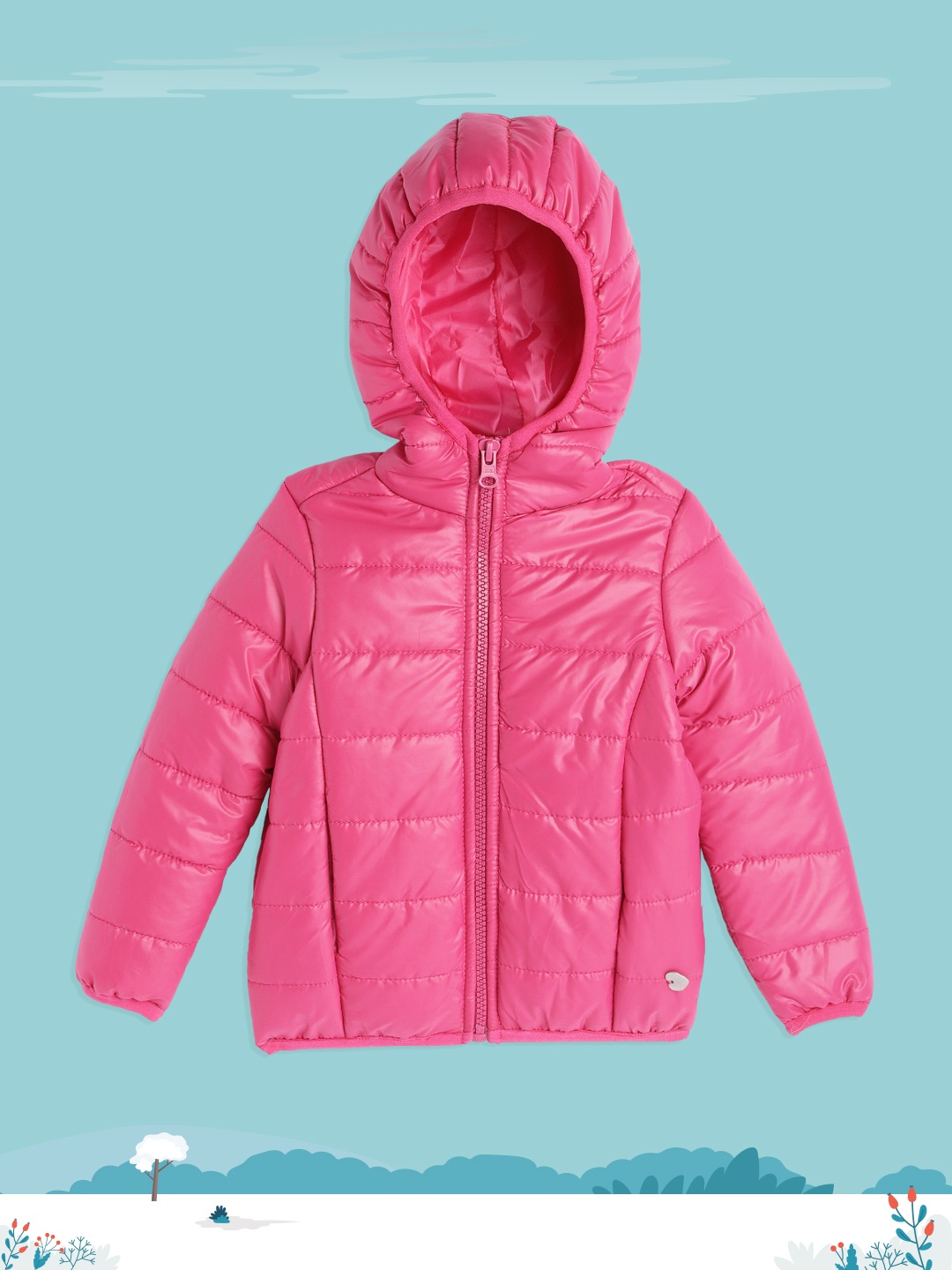 

U.S. Polo Assn. Kids Girls Pink Solid Polyester Regular Puffer Jacket