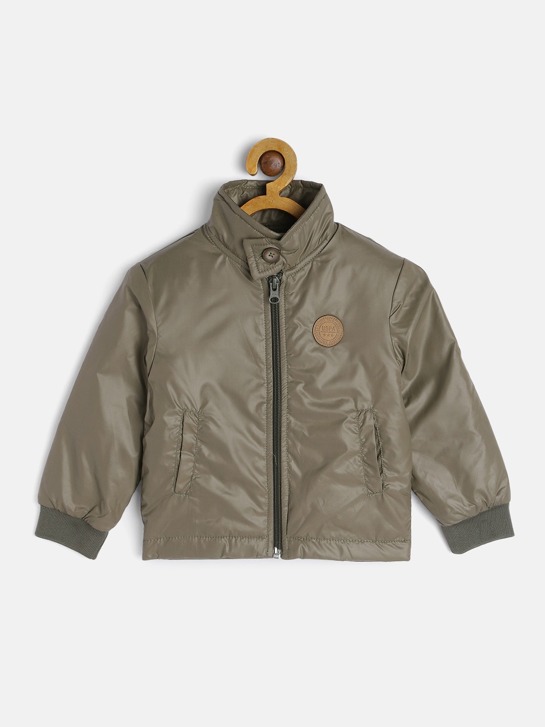 

U.S. Polo Assn. Kids Boys Olive Green Lightweight Bomber Jacket