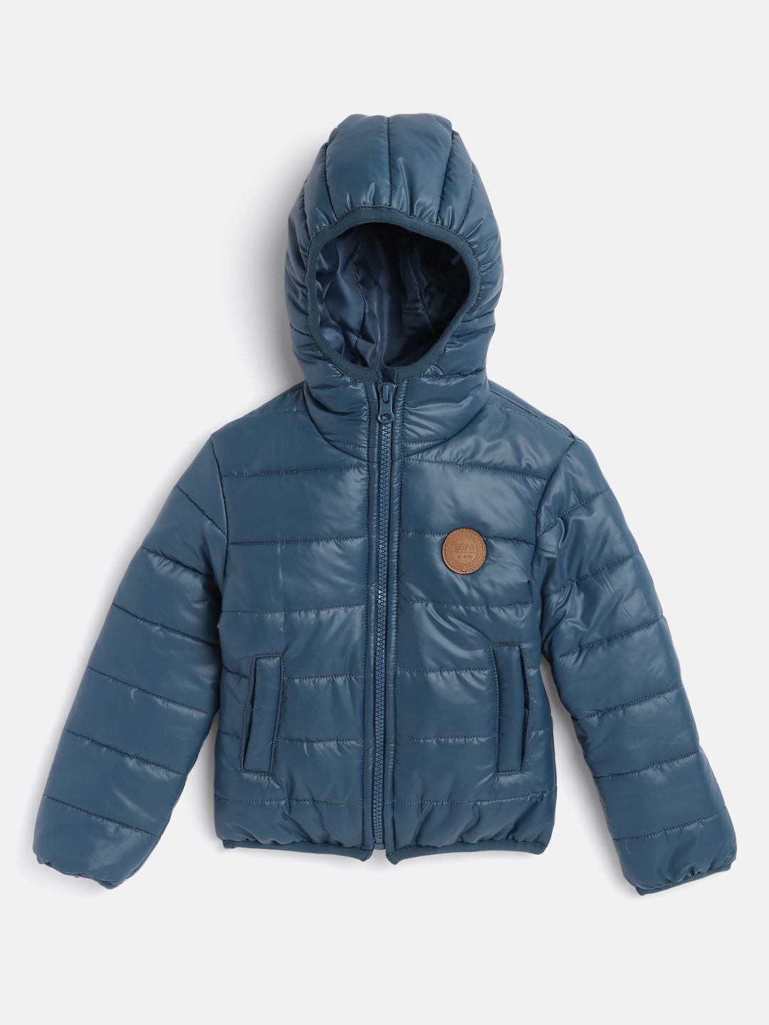 

U.S. Polo Assn. Kids Boys Blue Solid Regular Puffer Jacket