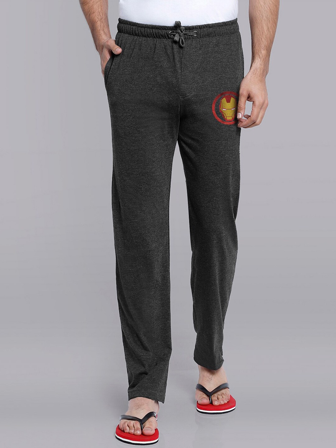 

Free Authority Men Charcoal Grey Iron Man Printed Lounge Pants