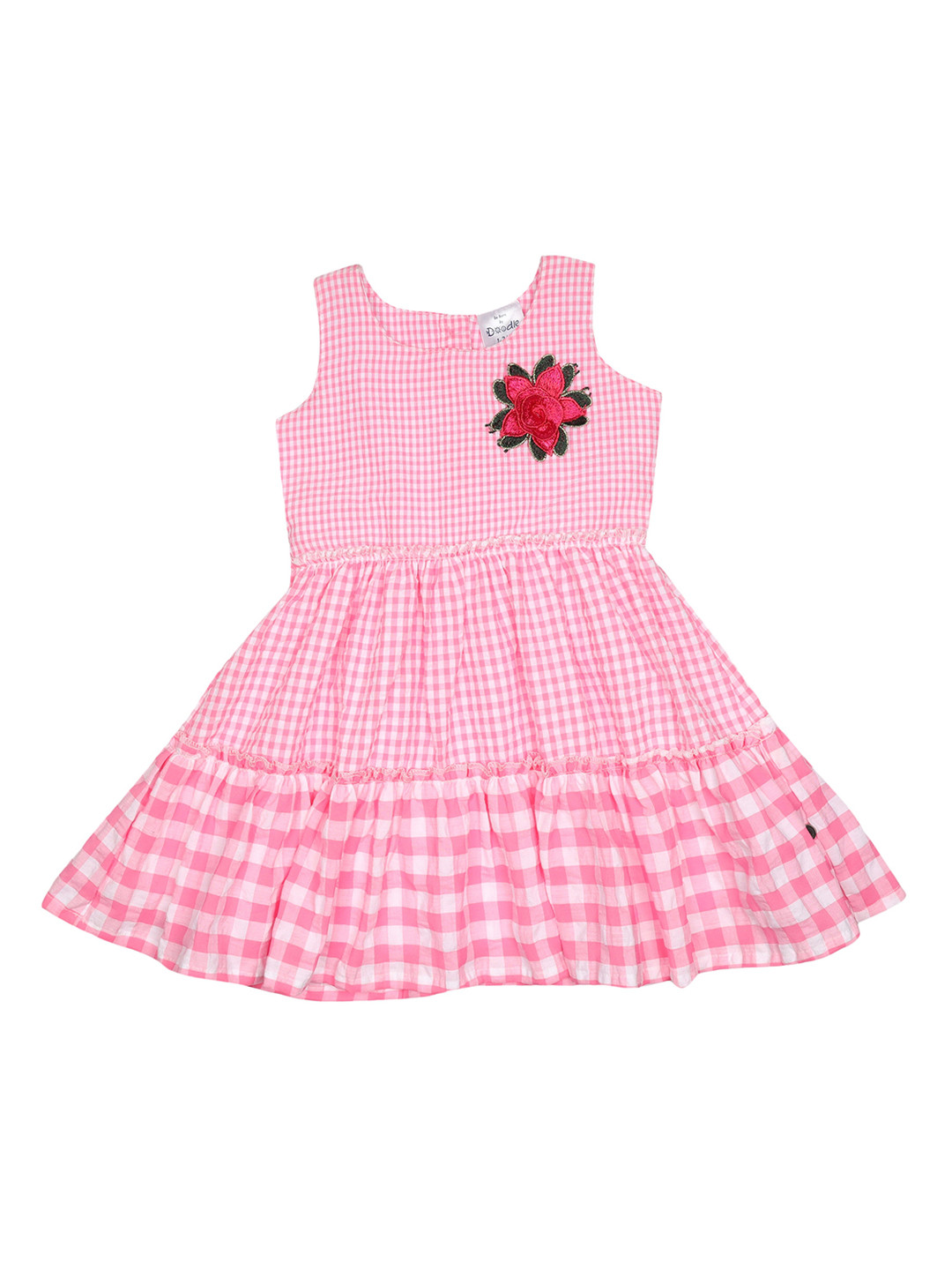 

Doodle Girls Pink Checked Dress