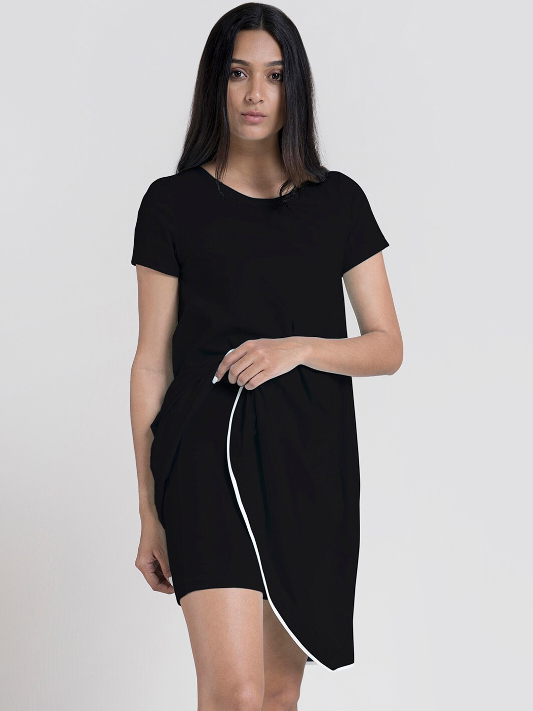 

FableStreet Women Black A-Line Dress