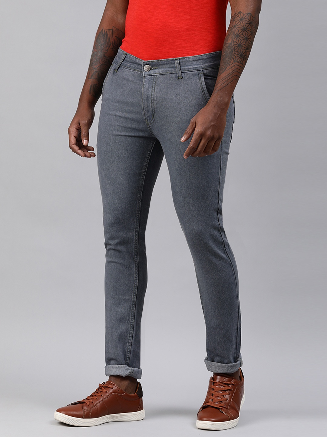 

Urbano Fashion Men Grey Slim Fit Stretchable Jeans