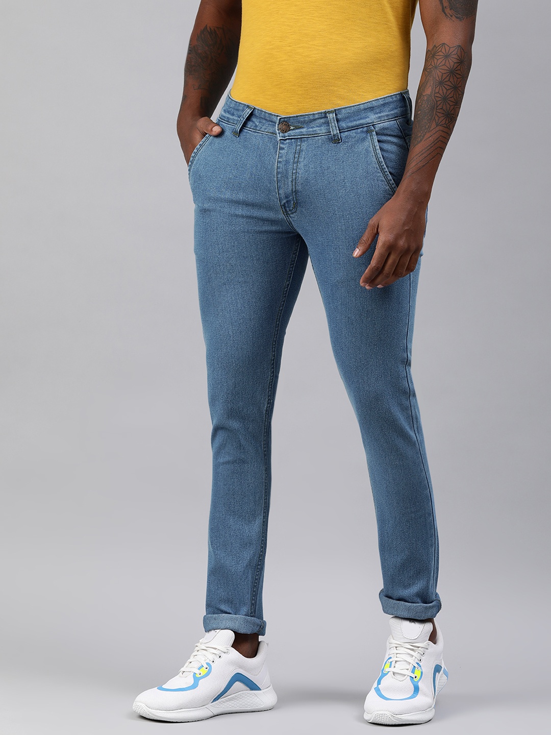 

Urbano Fashion Men Blue Mid-Rise Slim Fit Clean Look Jeans