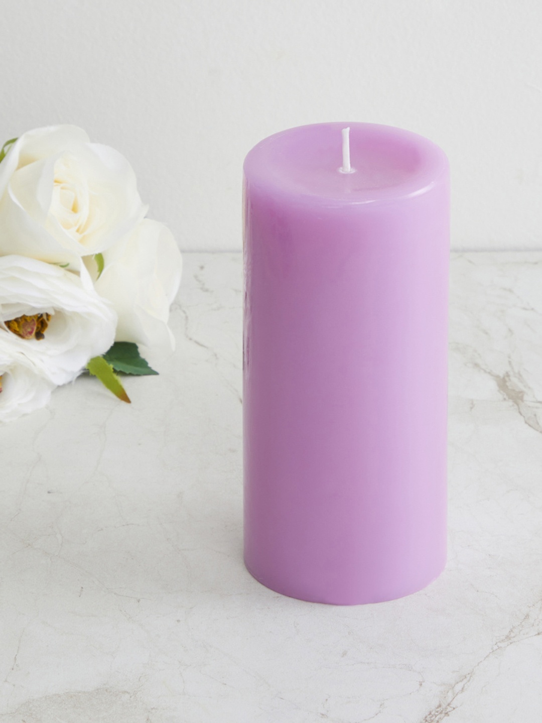 

Home Centre Green Solid Lavender Pillar Candle