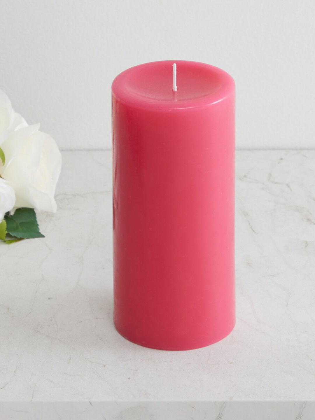 

Home Centre Pink Colour Connect Solid Lotus Pillar Candle